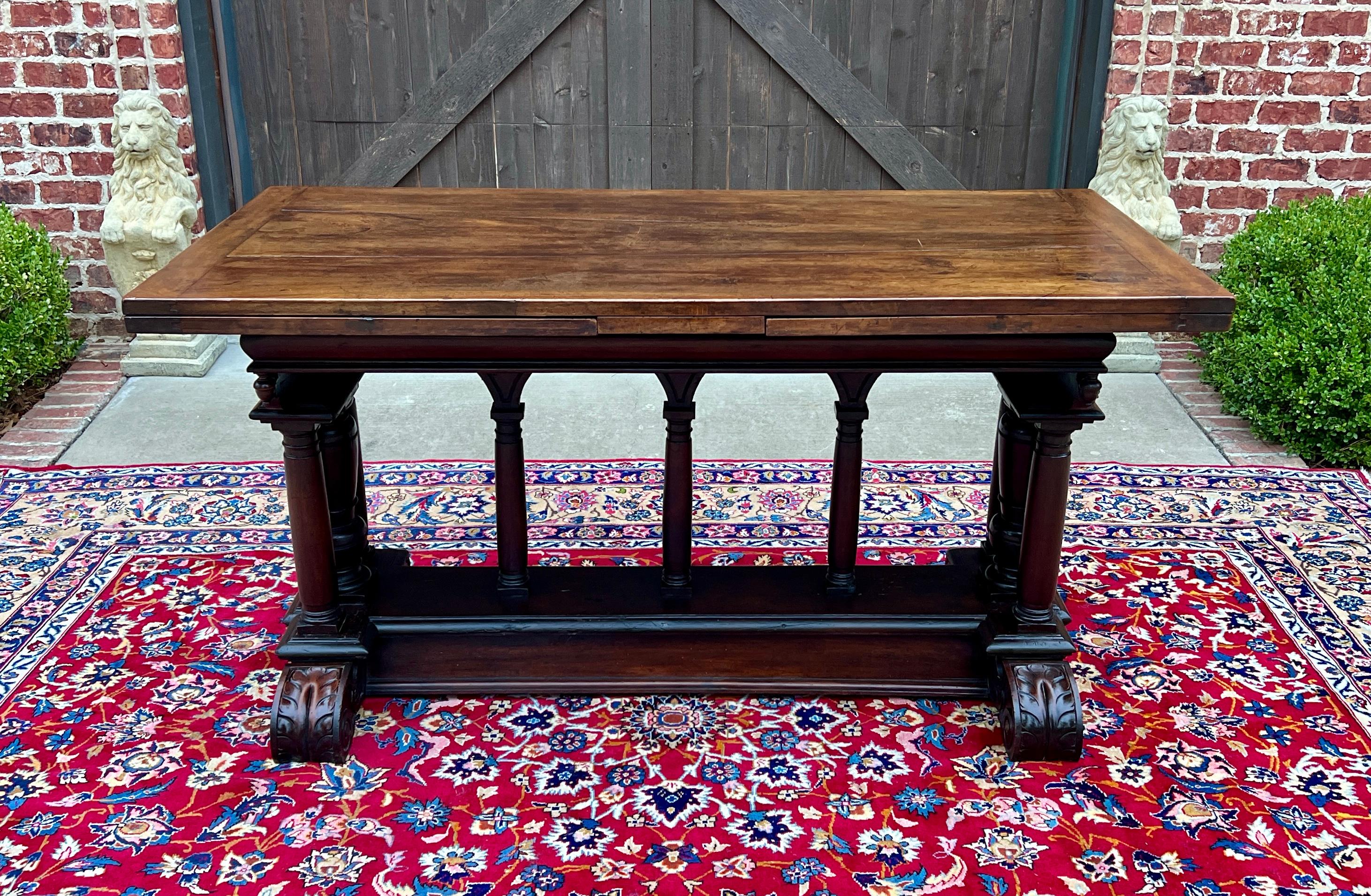 Antique French Dining Table Draw Leaf Altar Table Carved Oak SUPERB Mid-19th C For Sale 6