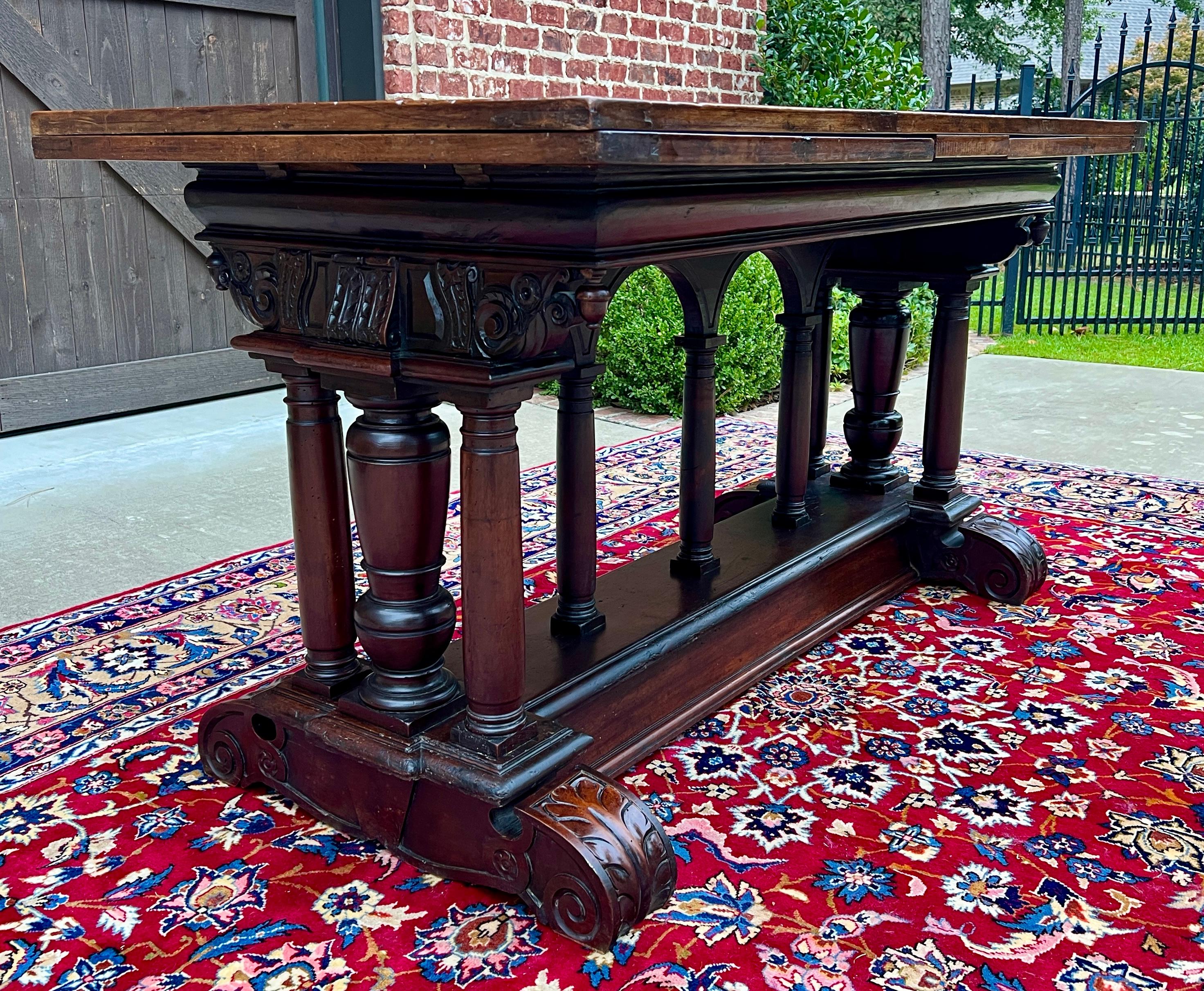 Antique French Dining Table Draw Leaf Altar Table Carved Oak SUPERB Mid-19th C For Sale 7