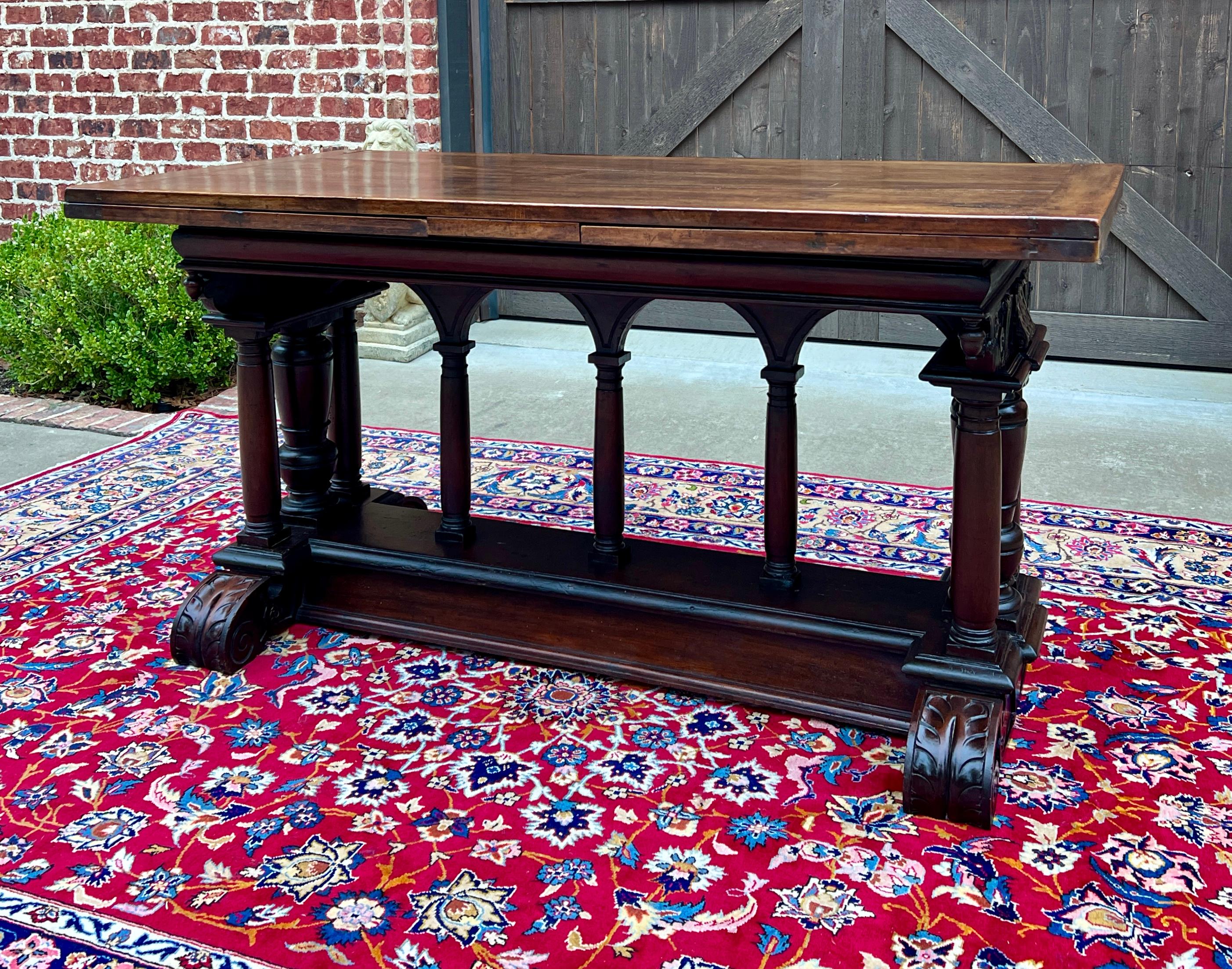 Antique French Dining Table Draw Leaf Altar Table Carved Oak SUPERB Mid-19th C For Sale 8