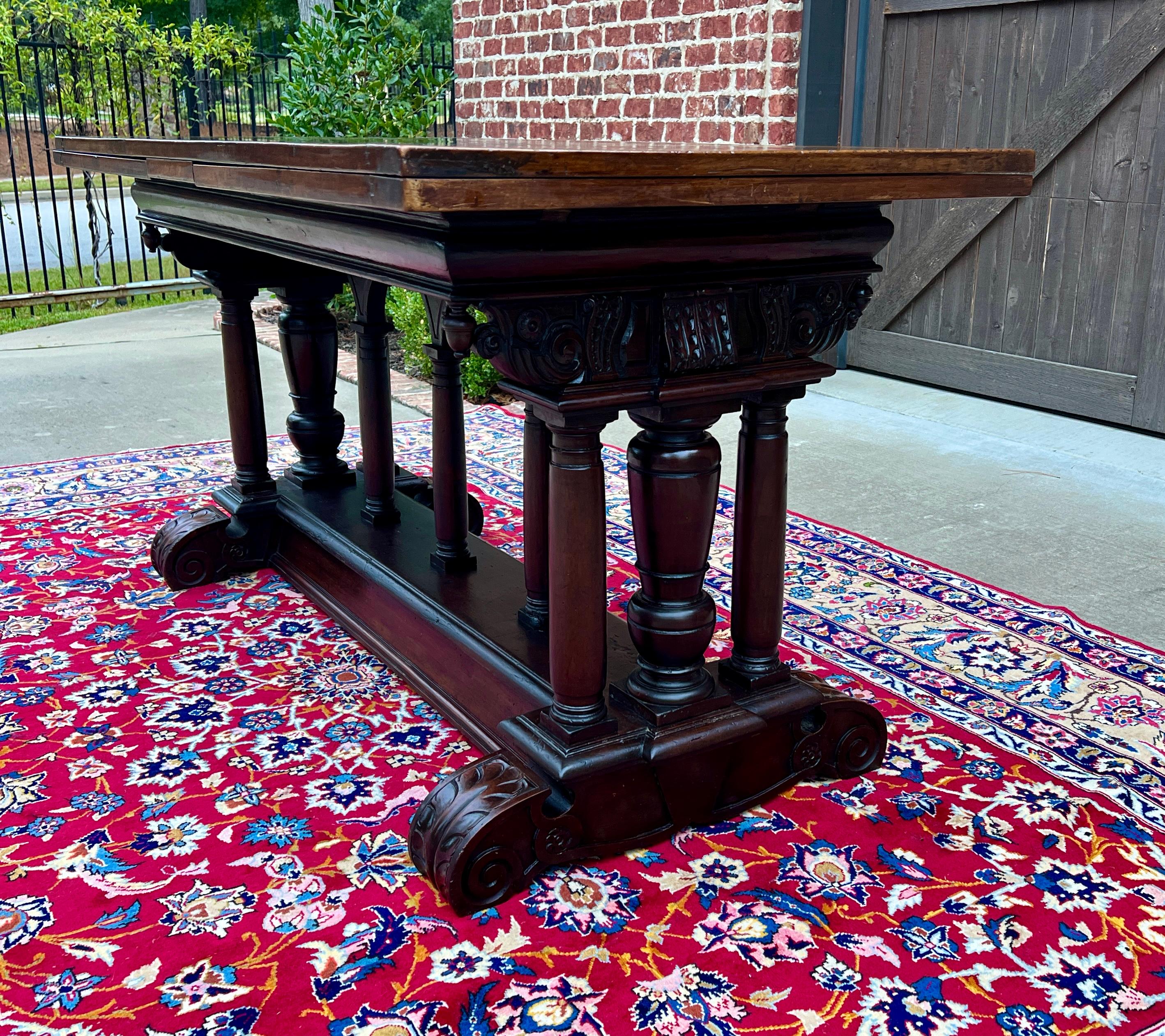 Antique French Dining Table Draw Leaf Altar Table Carved Oak SUPERB Mid-19th C For Sale 9
