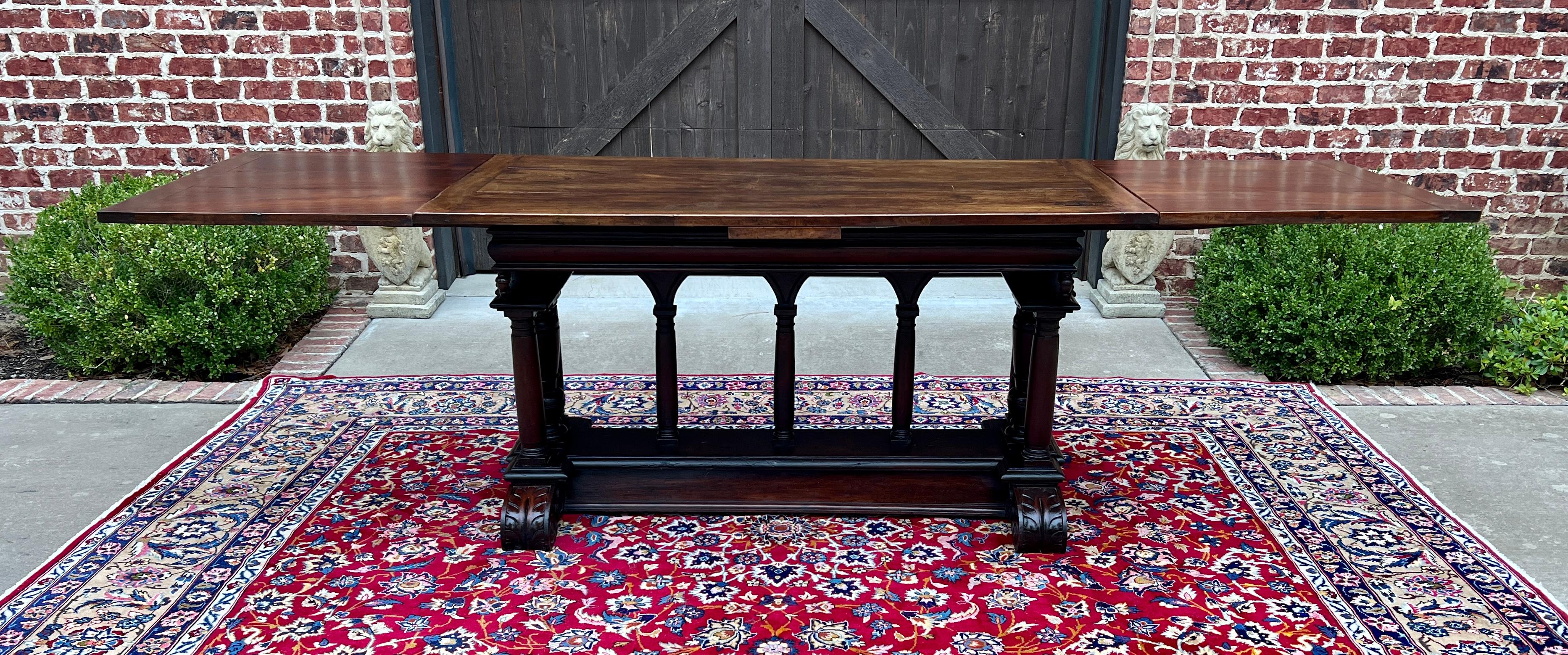 Antique French Dining Table Draw Leaf Altar Table Carved Oak SUPERB Mid-19th C For Sale 10