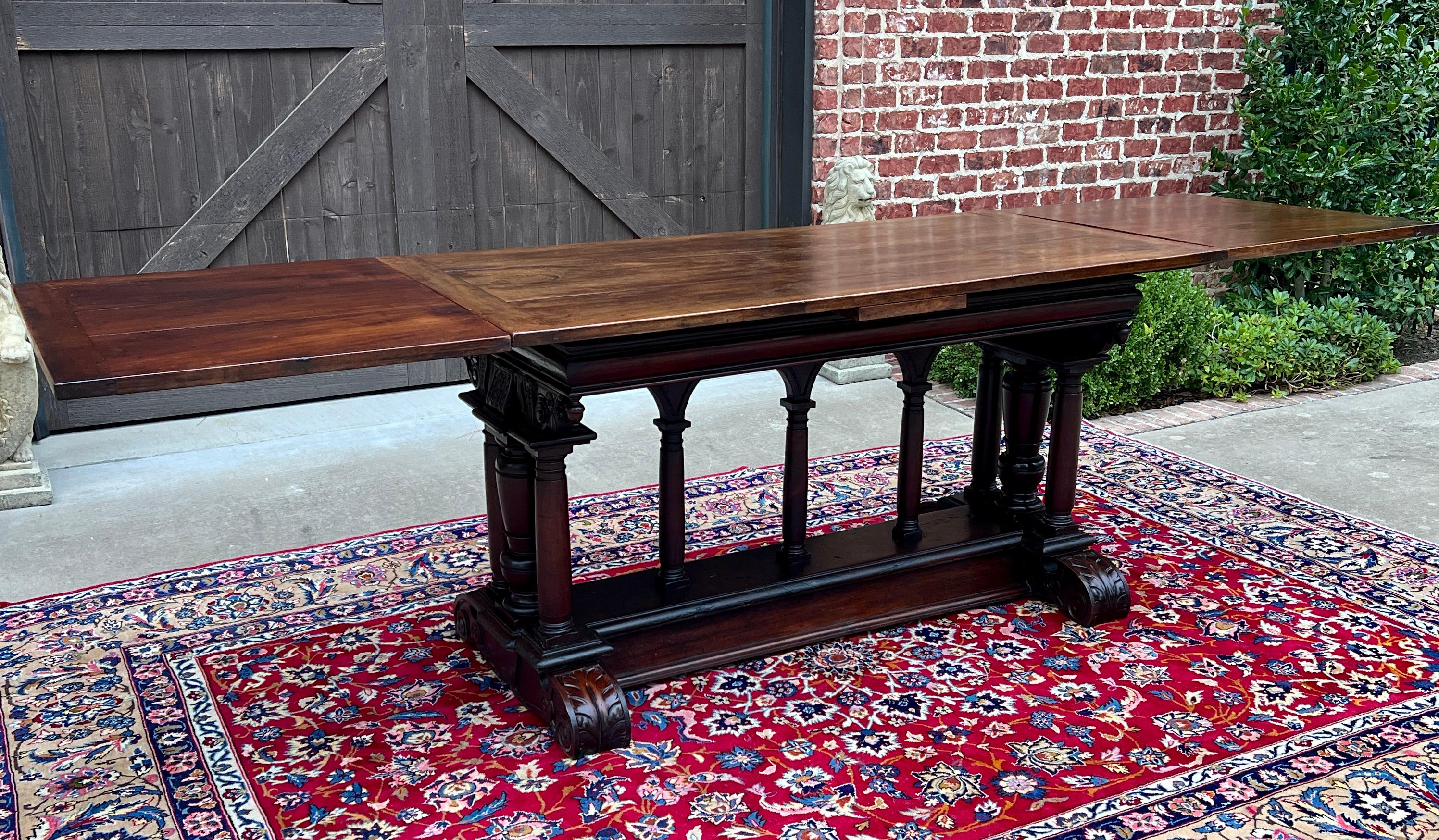 Antique French Dining Table Draw Leaf Altar Table Carved Oak SUPERB Mid-19th C For Sale 13