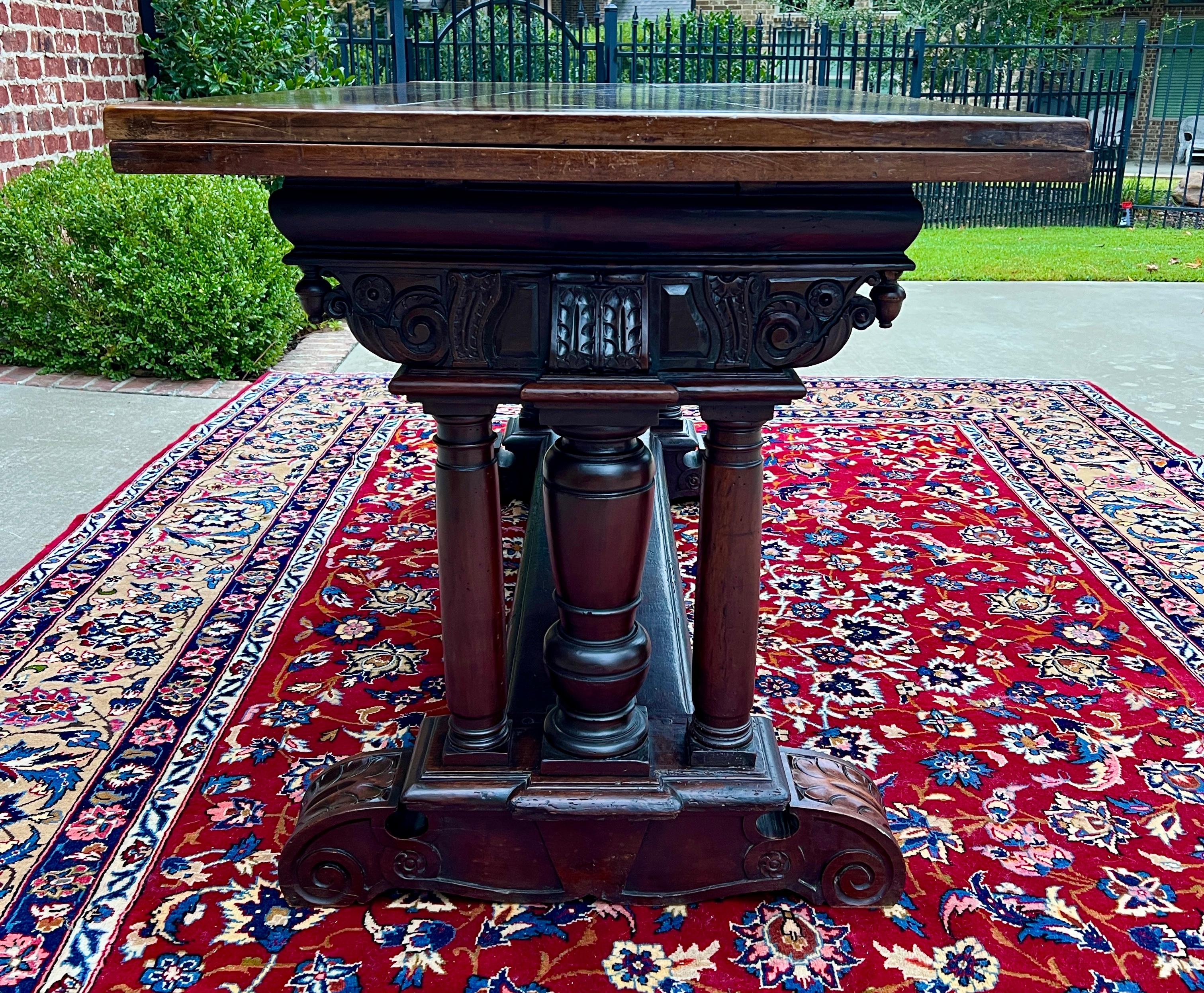 Antique French Dining Table Draw Leaf Altar Table Carved Oak SUPERB Mid-19th C In Good Condition For Sale In Tyler, TX