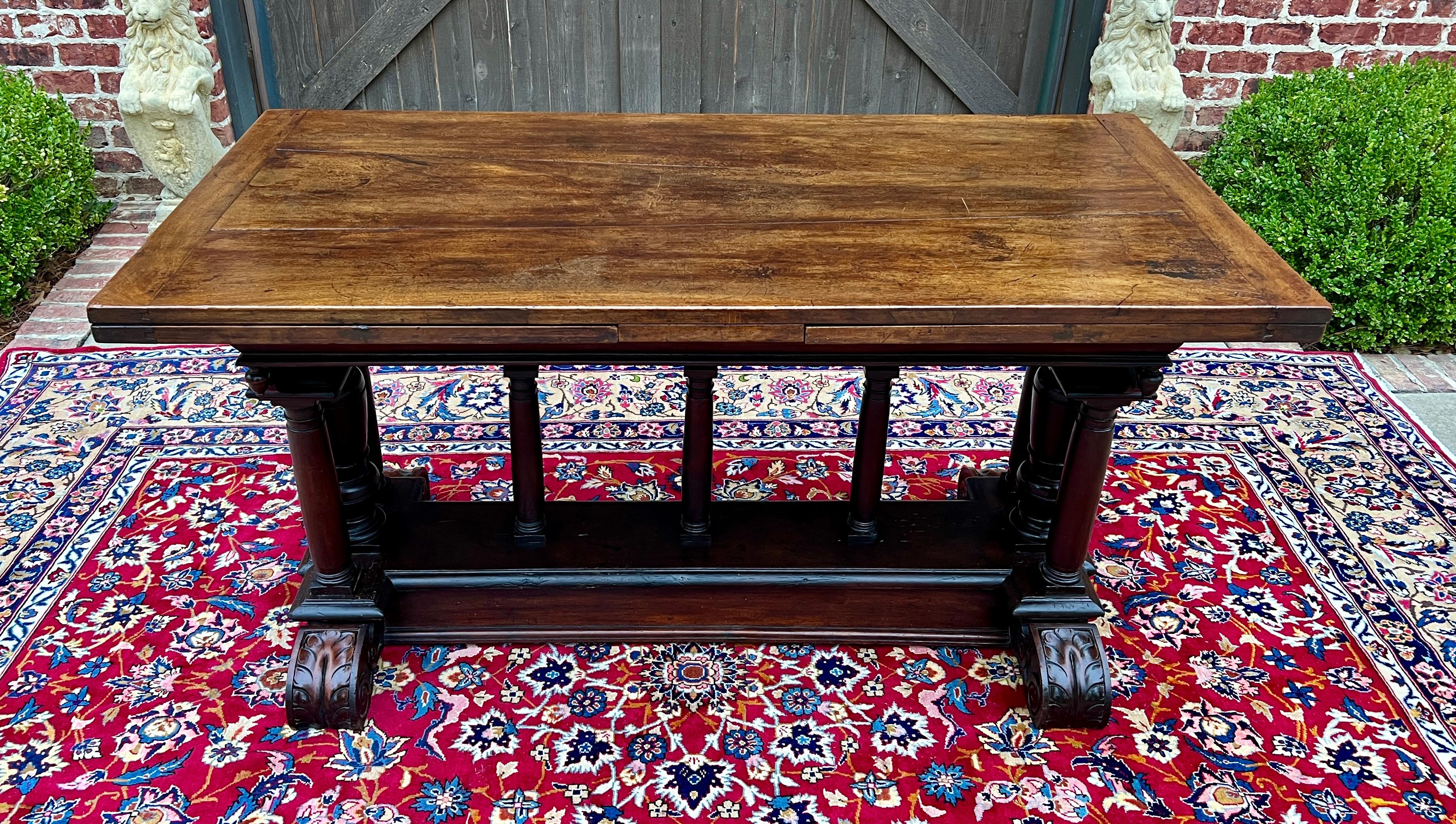 19th Century Antique French Dining Table Draw Leaf Altar Table Carved Oak SUPERB Mid-19th C For Sale