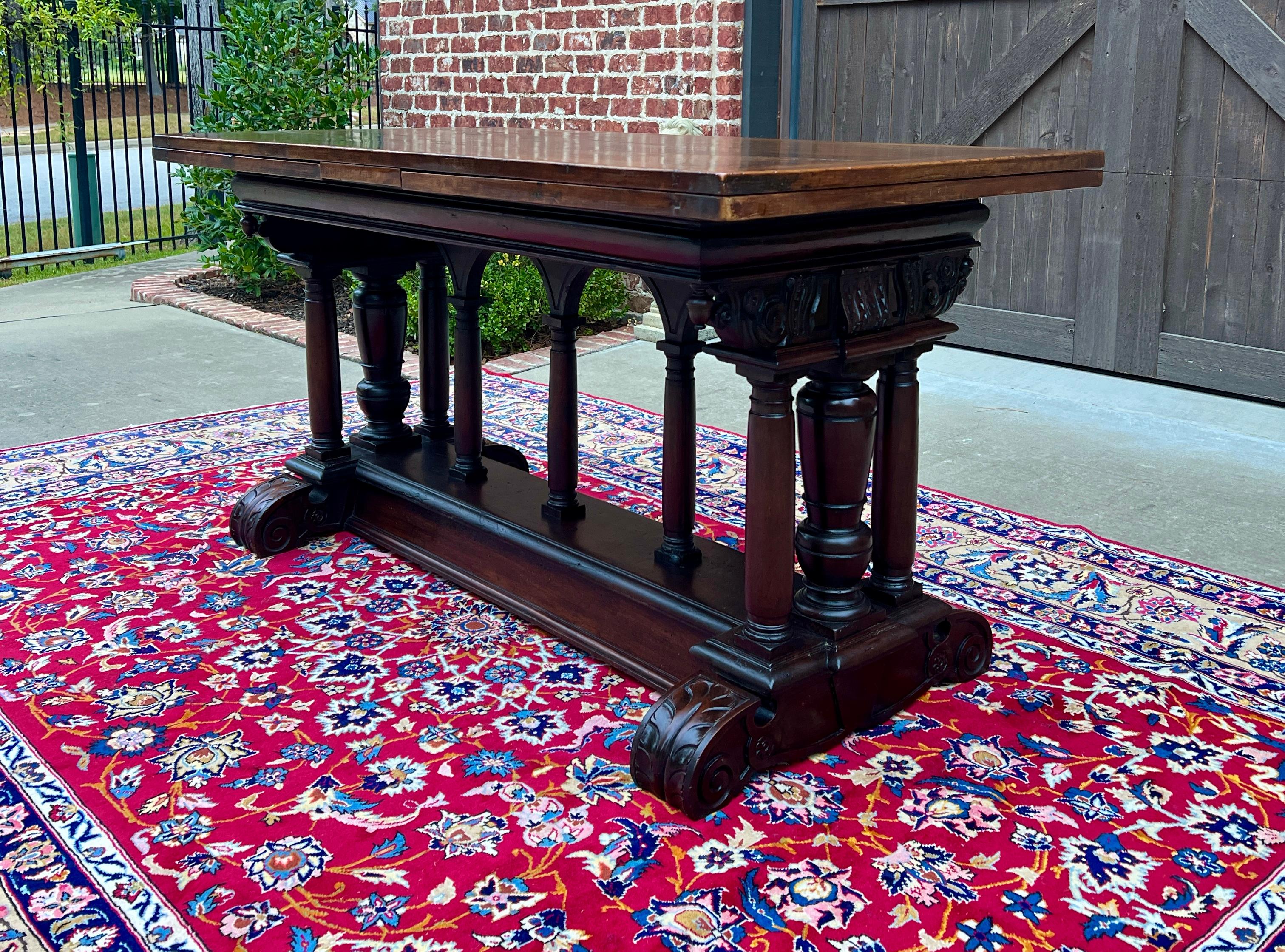 Antique French Dining Table Draw Leaf Altar Table Carved Oak SUPERB Mid-19th C For Sale 1