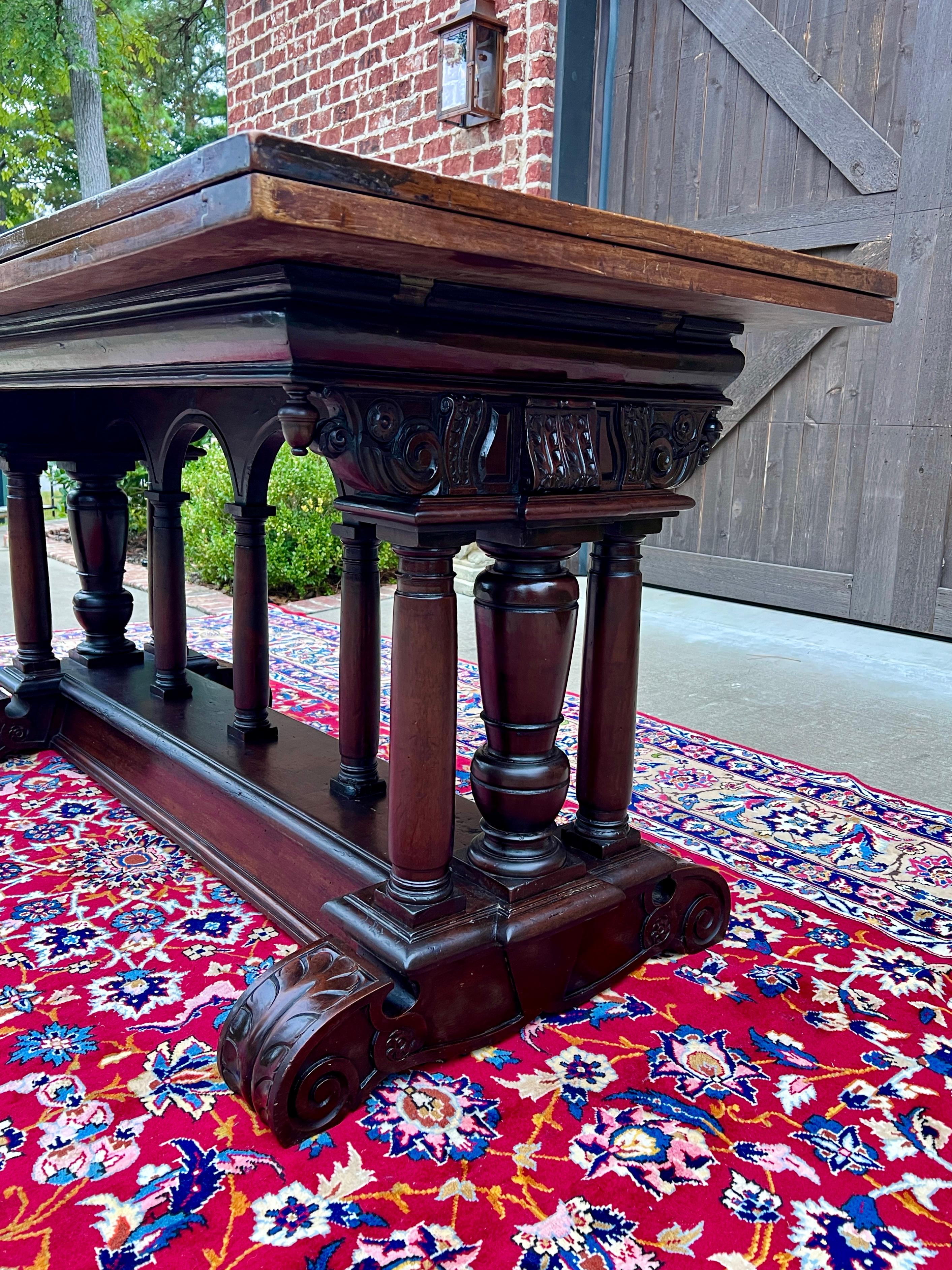 Antique French Dining Table Draw Leaf Altar Table Carved Oak SUPERB Mid-19th C For Sale 2