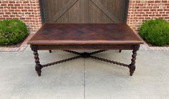 Antique French Dining Table Draw Leaf Desk Library Conference Table Barley Twist
