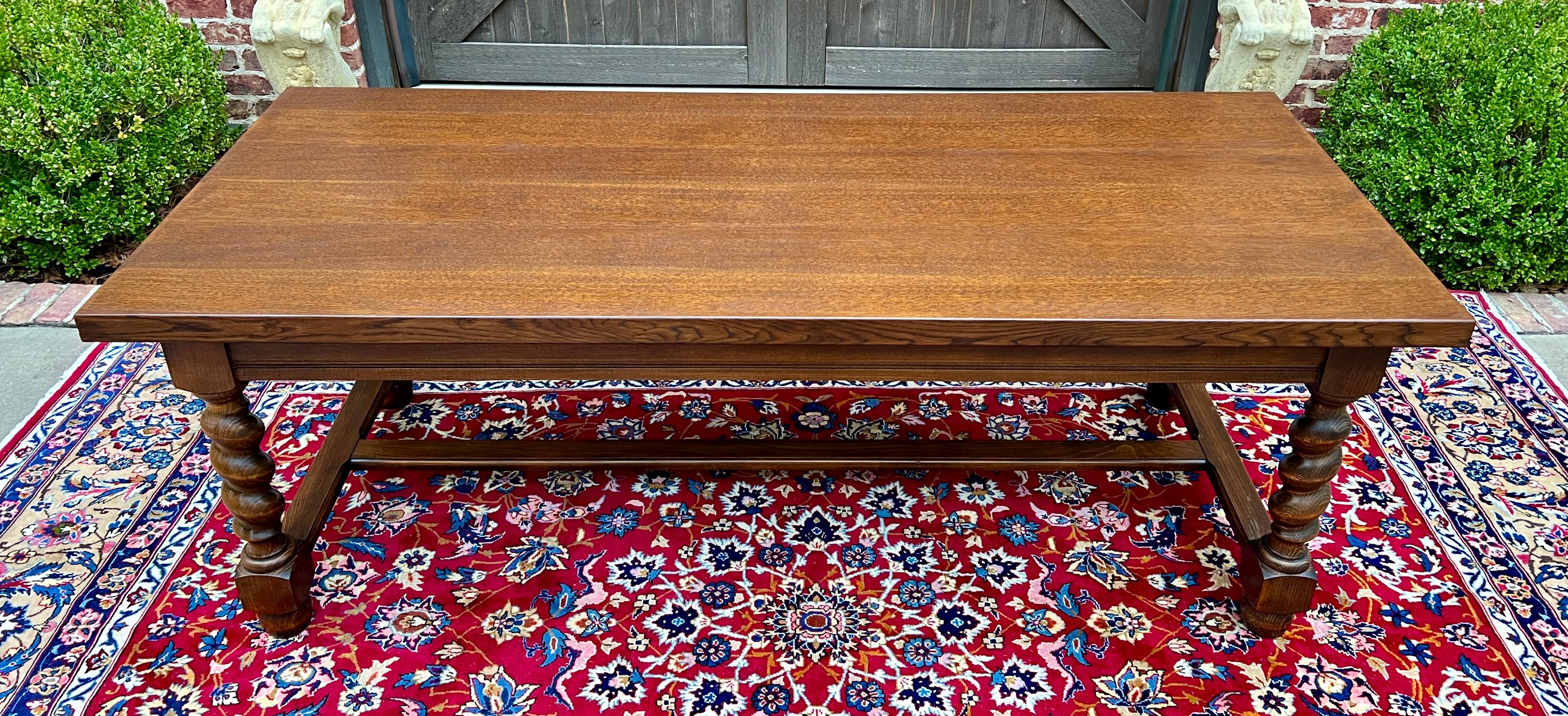 Antique French Dining Table Farmhouse Farm Barley Twist Oak 82.5