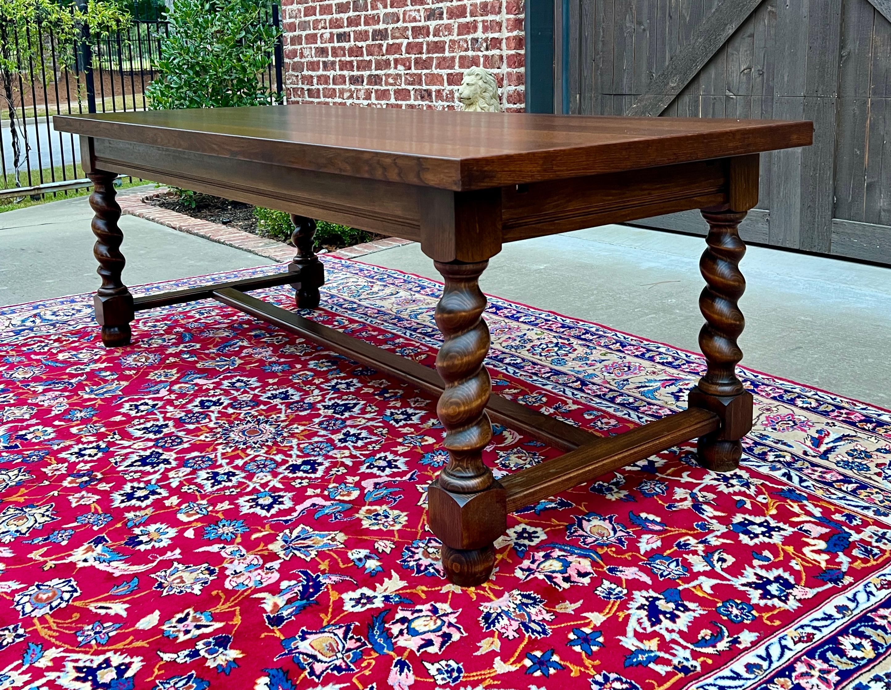 Antique French Dining Table Farmhouse Farm Barley Twist Oak 82.5