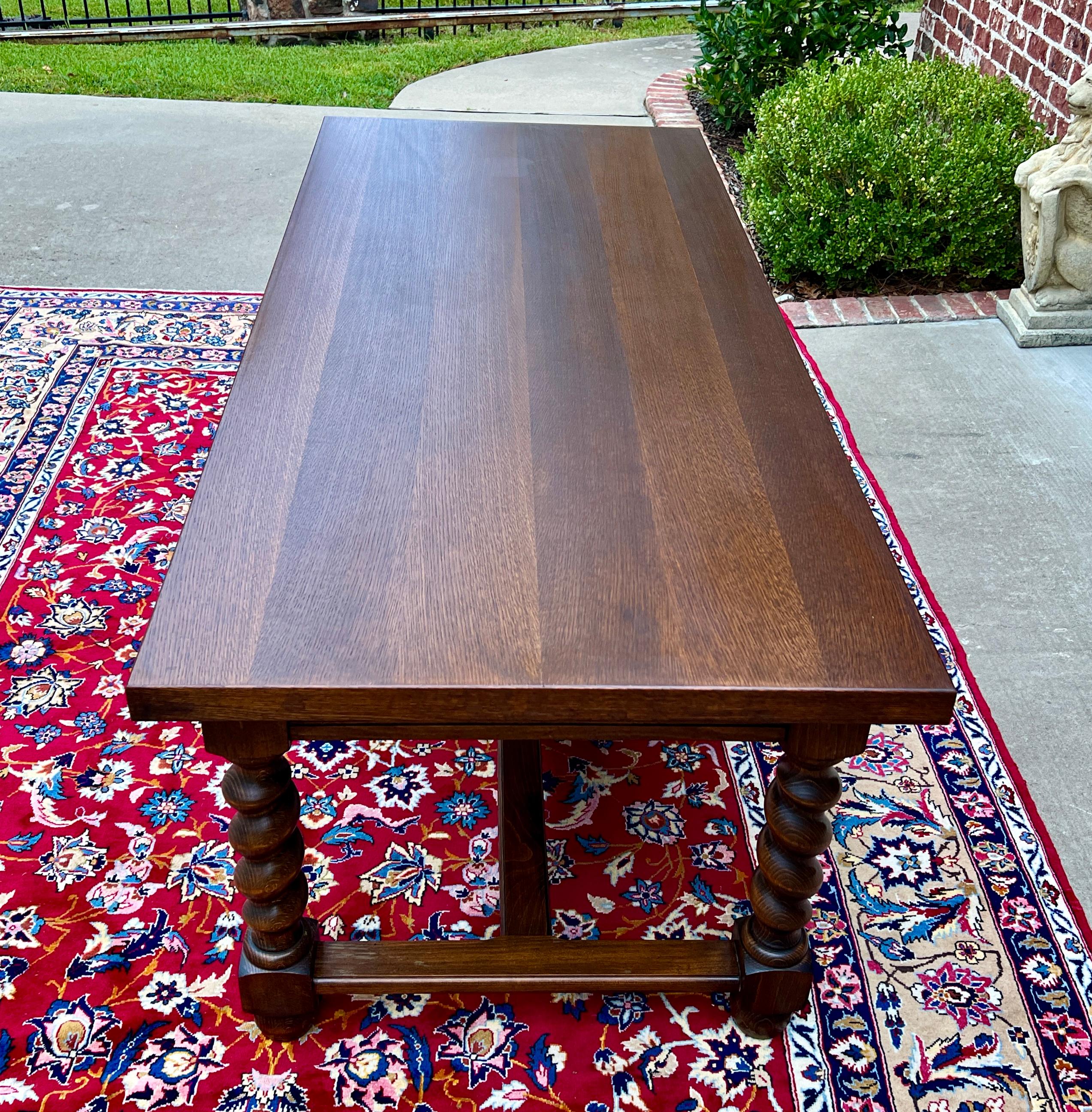 Antique French Dining Table Farmhouse Farm Barley Twist Oak 82.5