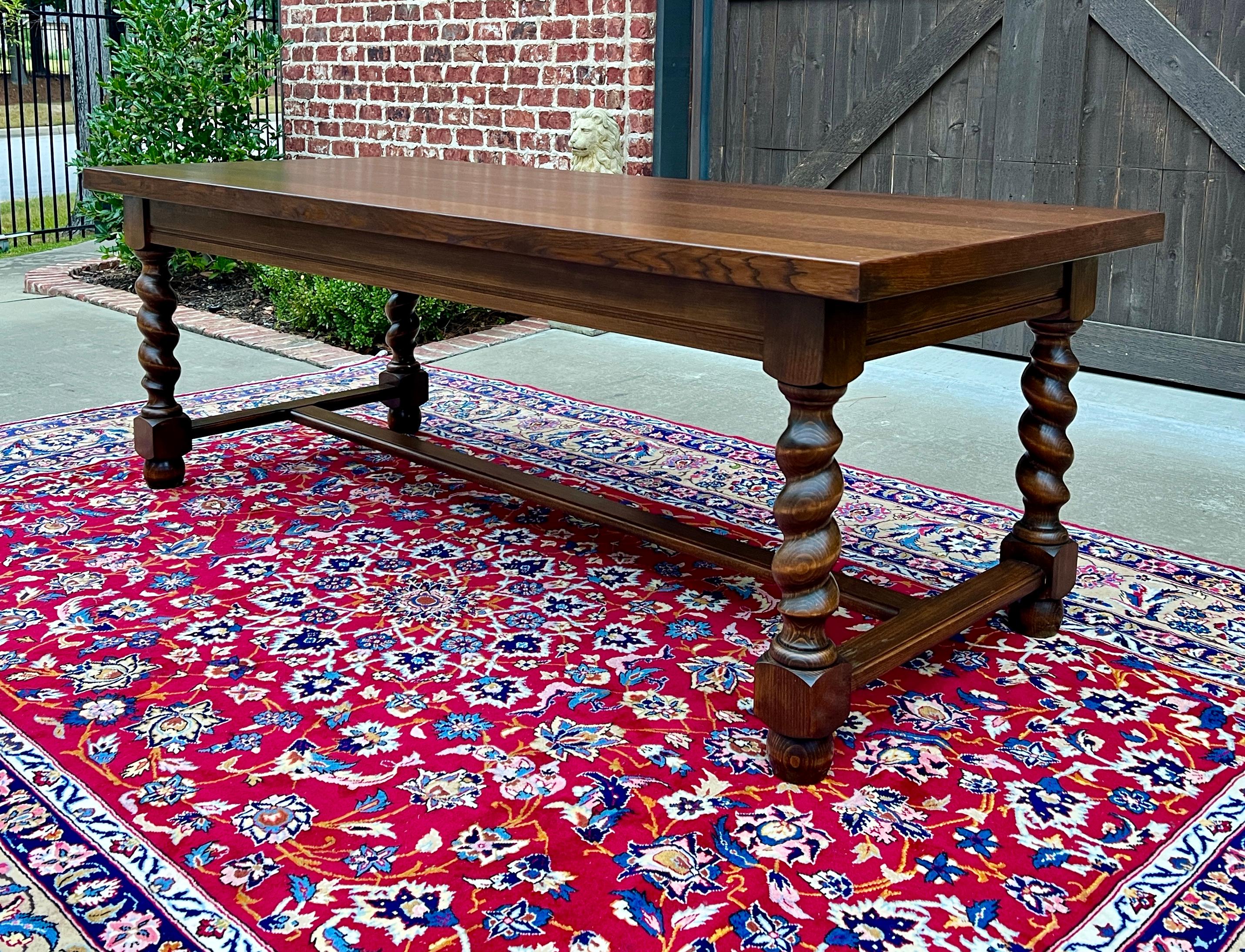 Antique French Dining Table Farmhouse Farm Barley Twist Oak 82.5