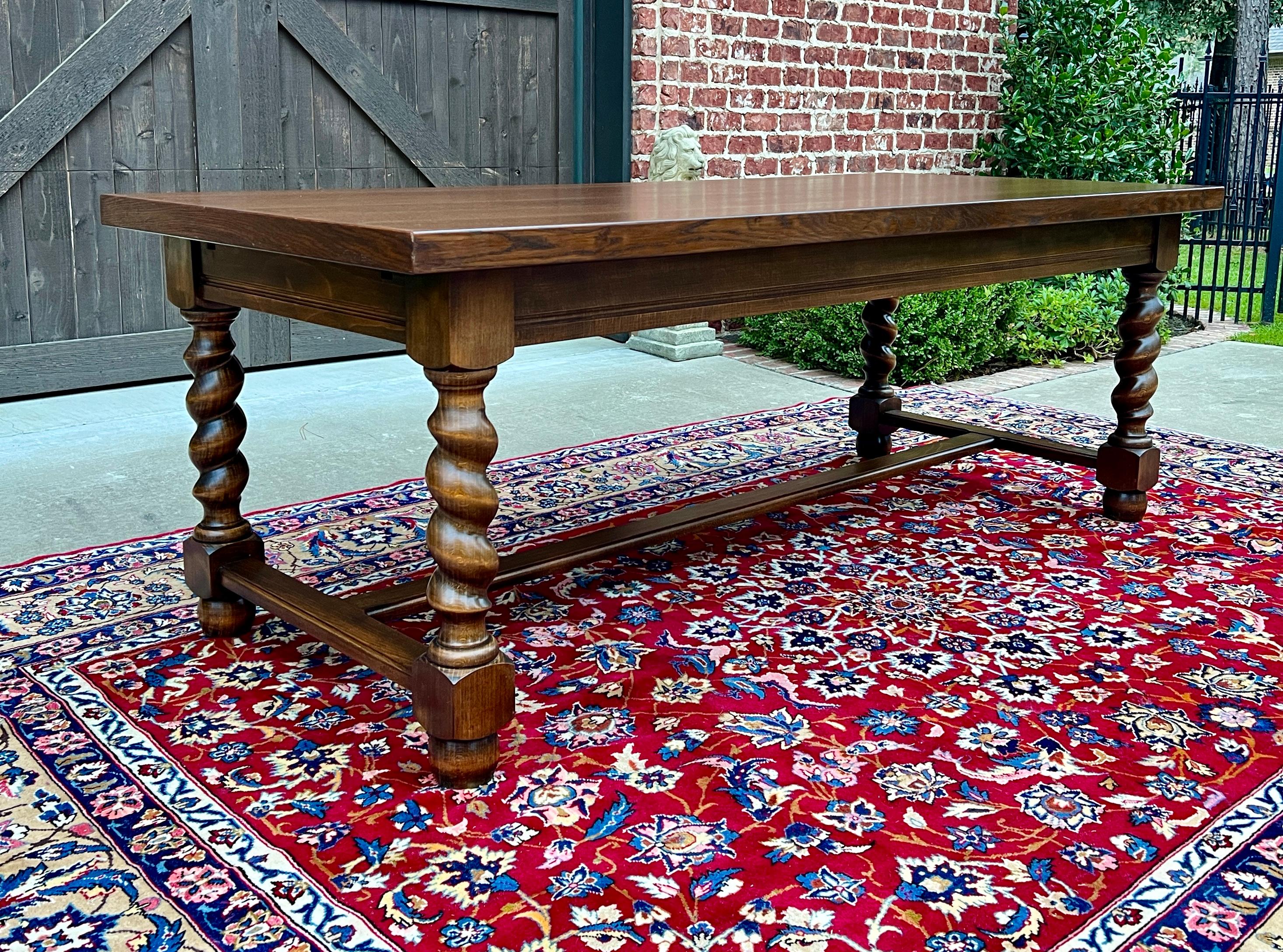 Antique French Dining Table Farmhouse Farm Barley Twist Oak 82.5