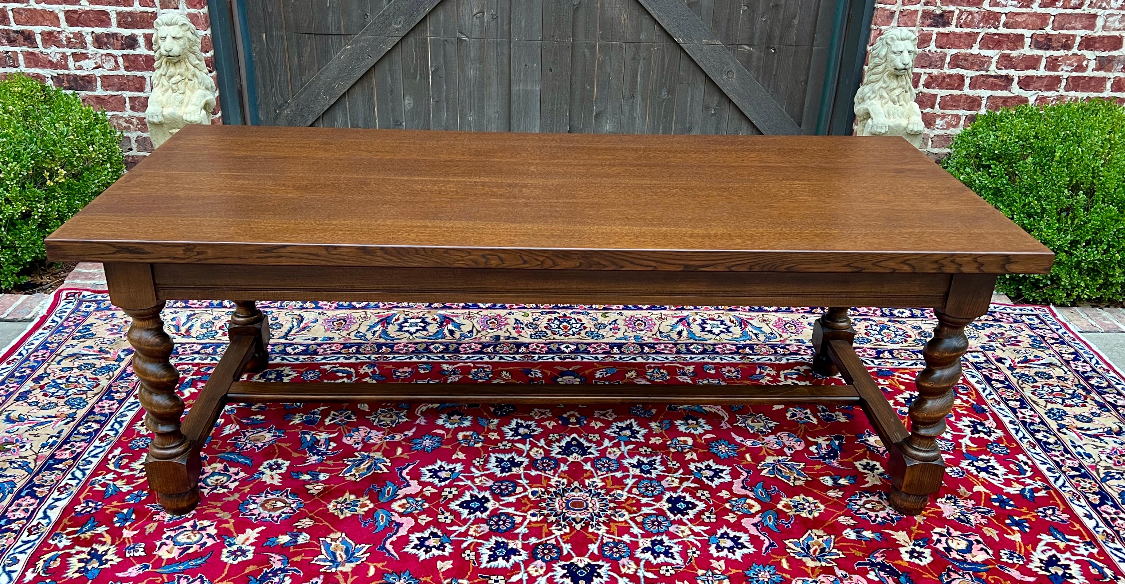 Antique French Dining Table Farmhouse Farm Barley Twist Oak 82.5