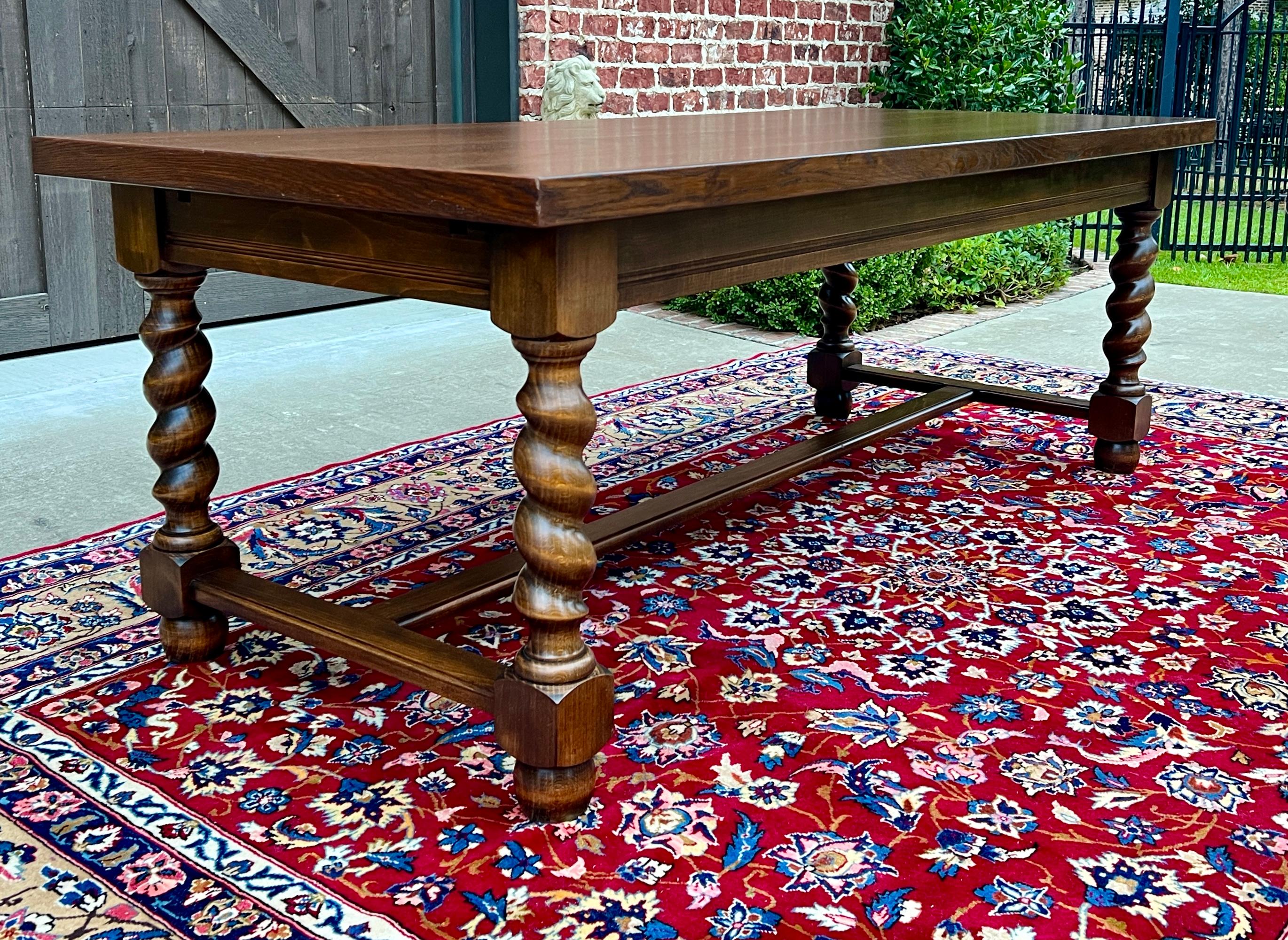 Antique French Dining Table Farmhouse Farm Barley Twist Oak 82.5