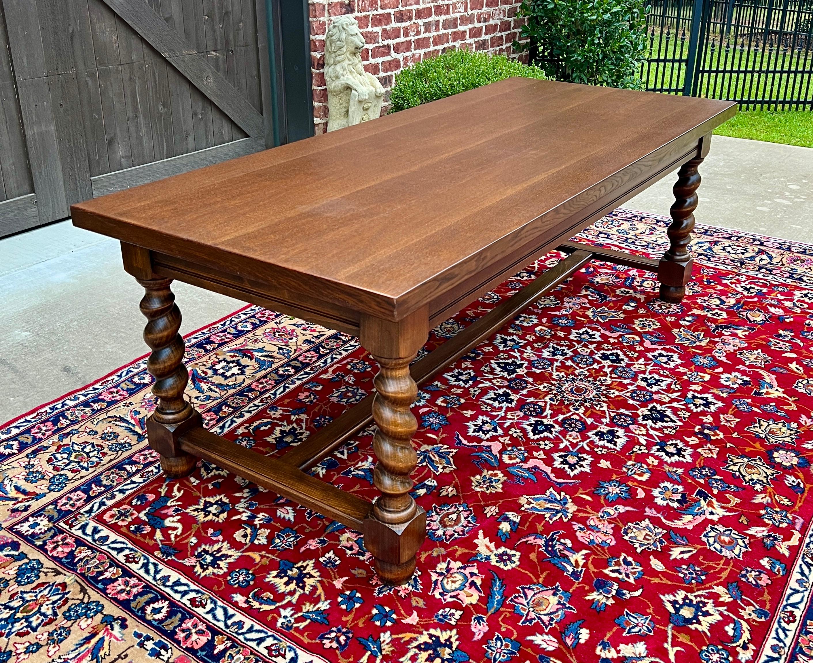 Carved Antique French Dining Table Farmhouse Farm Barley Twist Oak 82.5