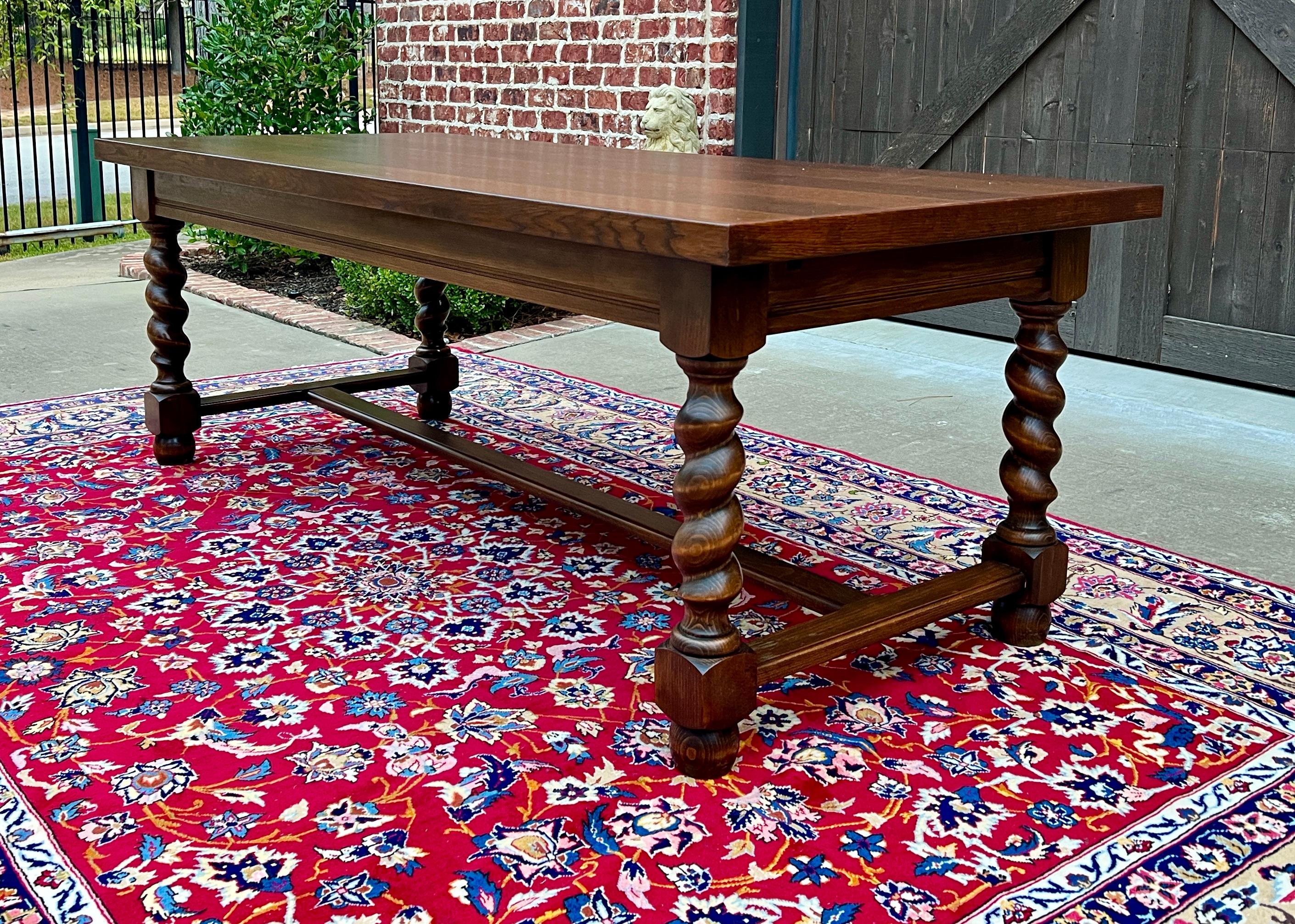 Antique French Dining Table Farmhouse Farm Barley Twist Oak 82.5