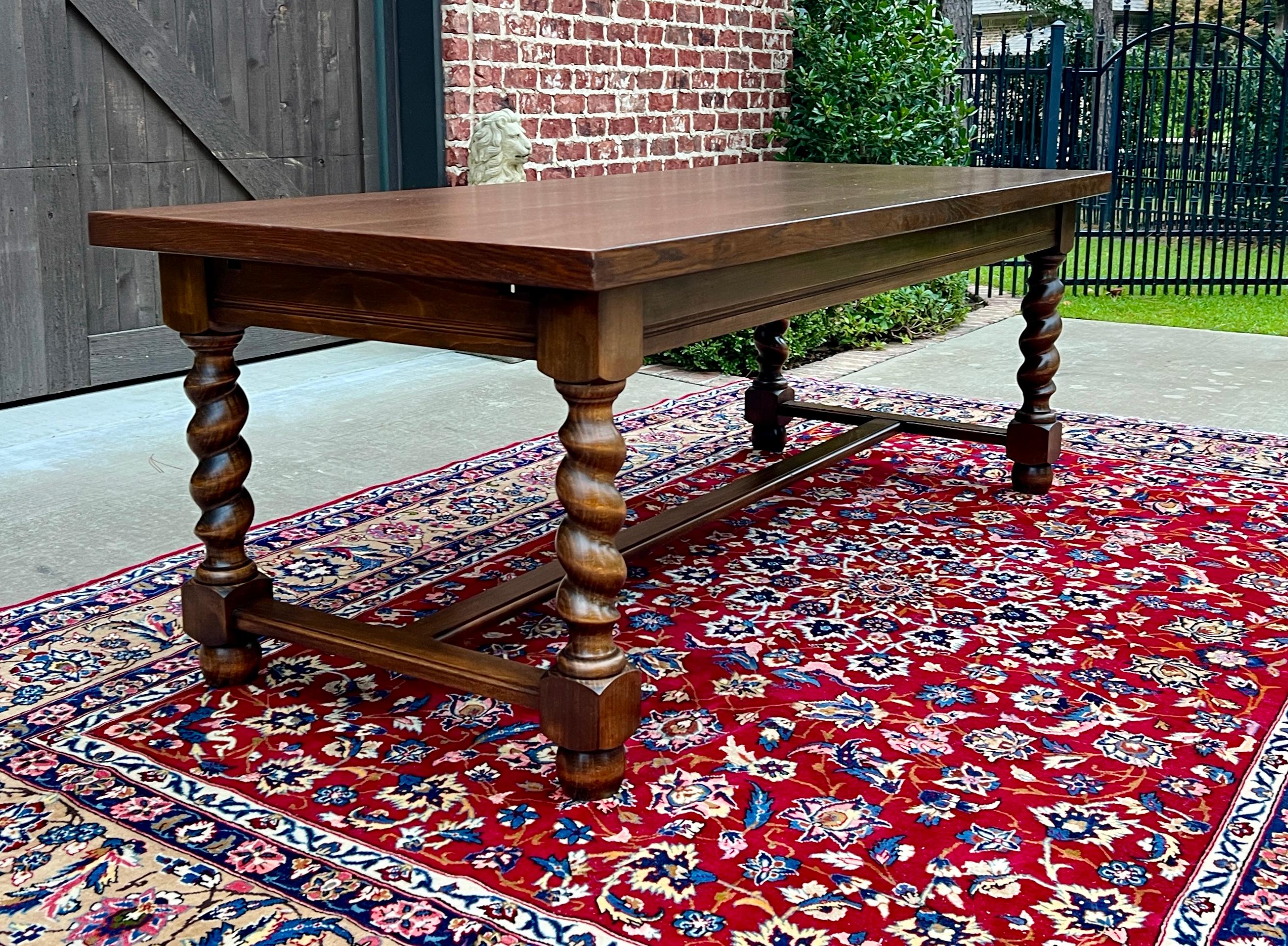 Antique French Dining Table Farmhouse Farm Barley Twist Oak 82.5
