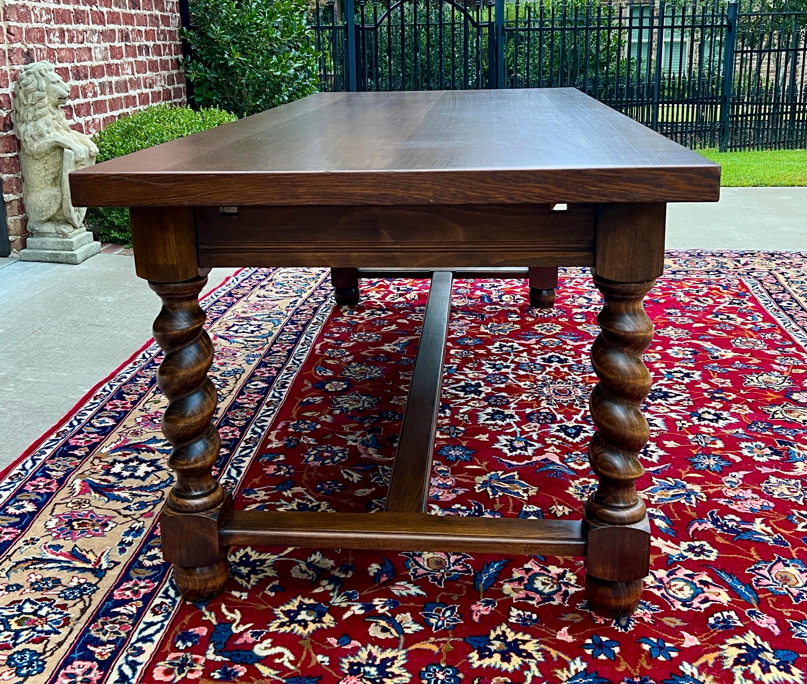 Antique French Dining Table Farmhouse Farm Barley Twist Oak 82.5