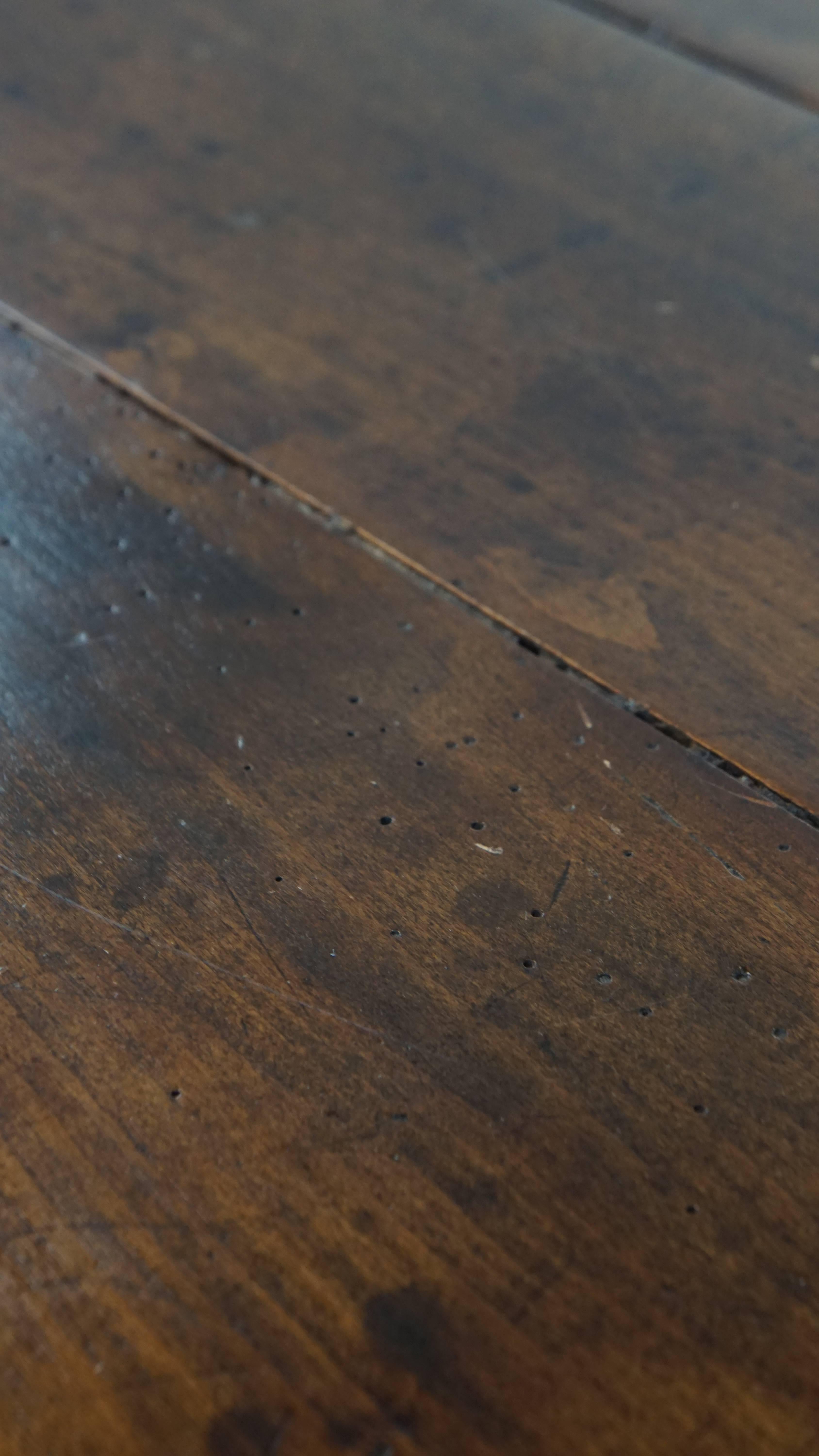 Antique French Dining Table in Fruitwood from the 18th Century with 2 Drawers For Sale 6