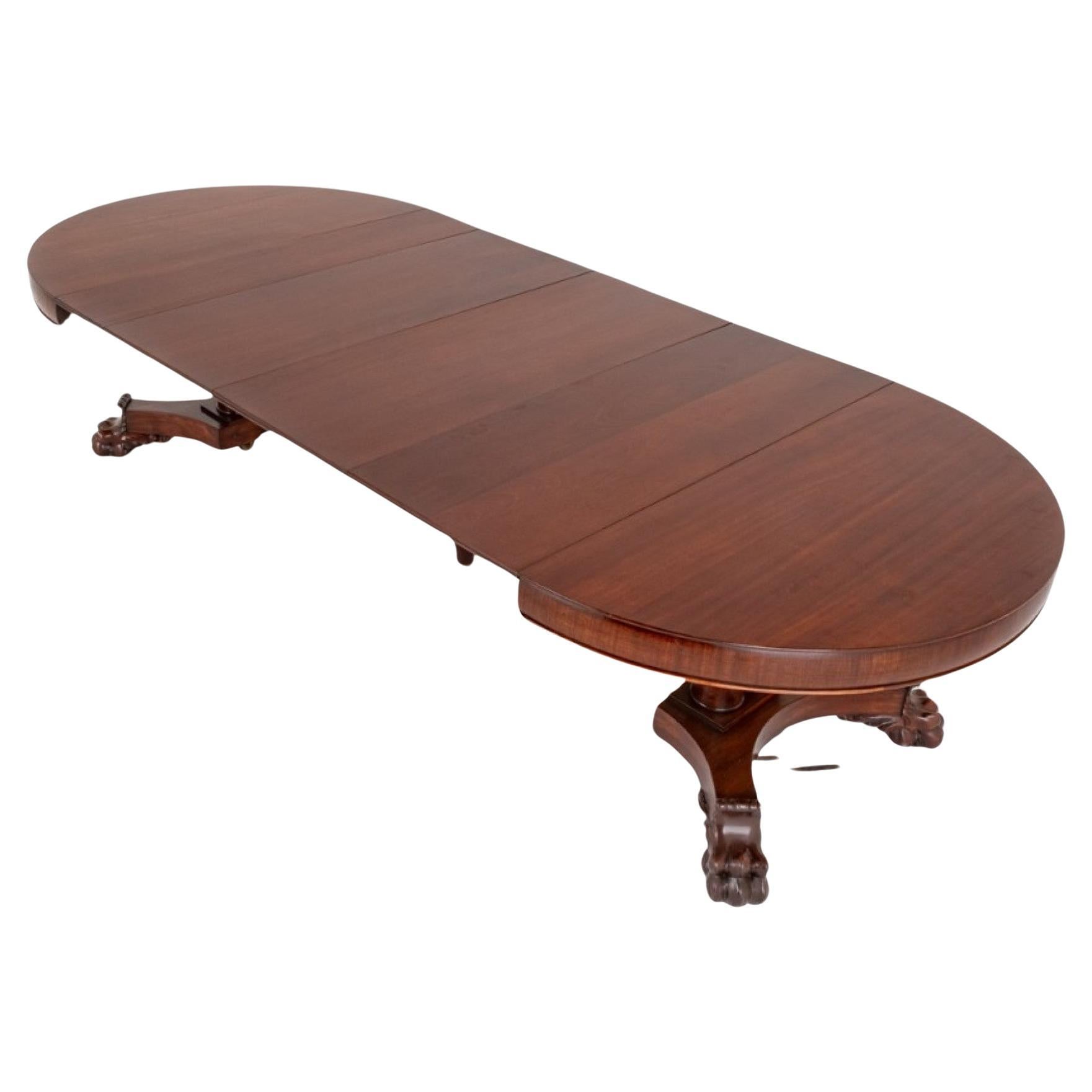 Antique French Dining Table Mahogany Extending 1880 For Sale