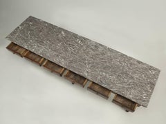Antique French Dining Table with a Marble Top