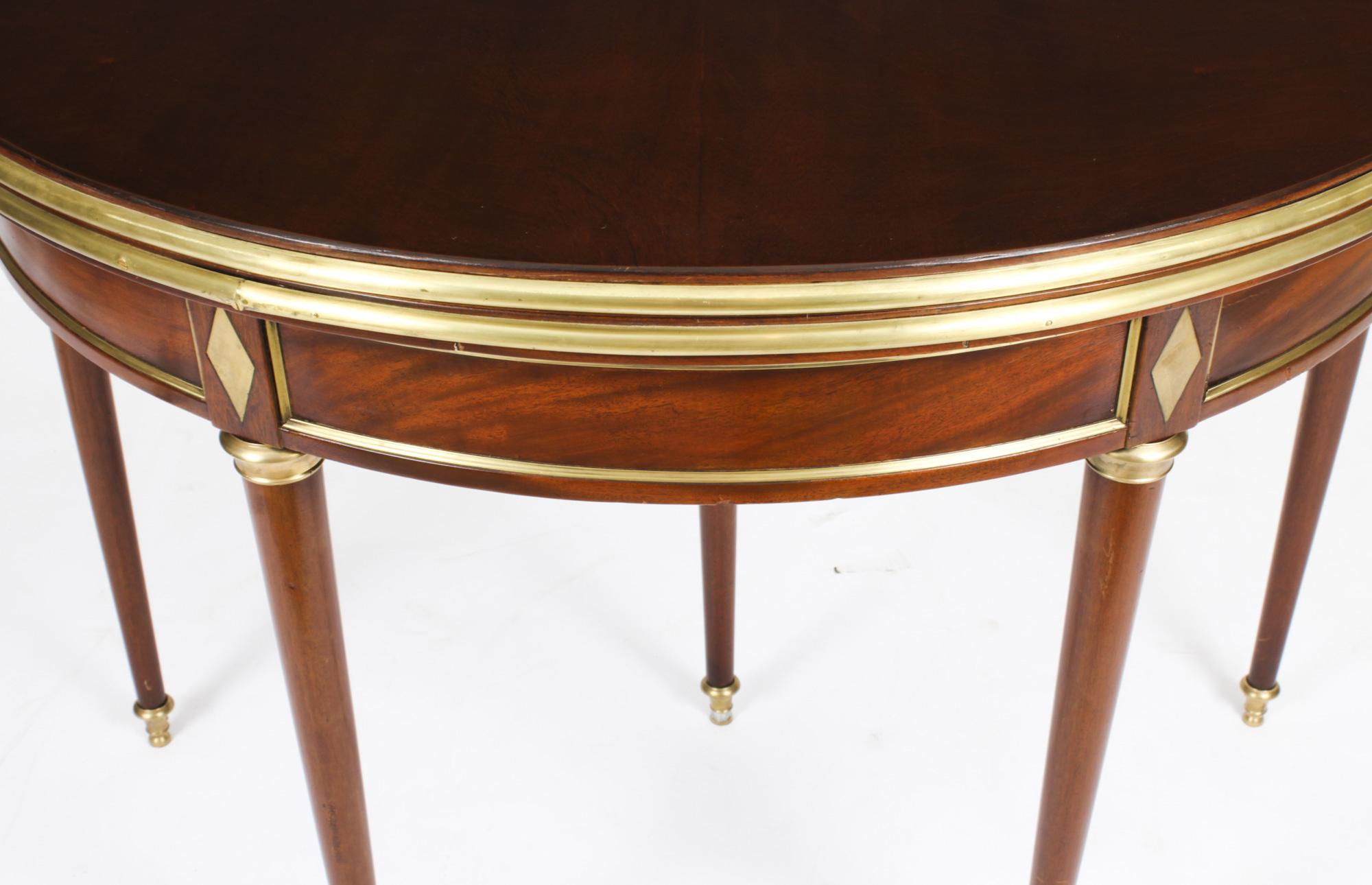Antique French Directoire Brass Mounted Card Table Early 19th Century For Sale 1
