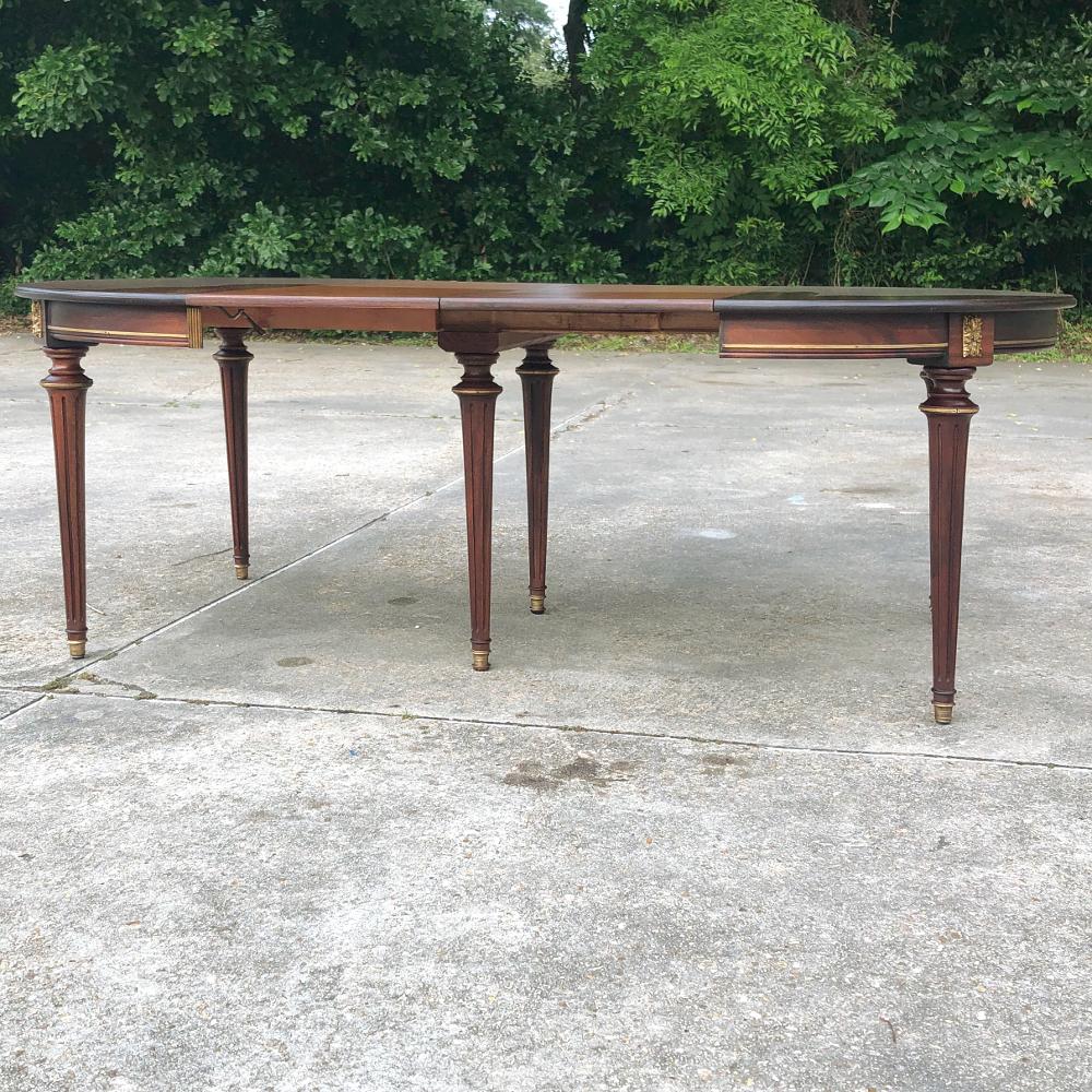 Brass Antique French Directoire Dining Table 'with 2 Leaves'
