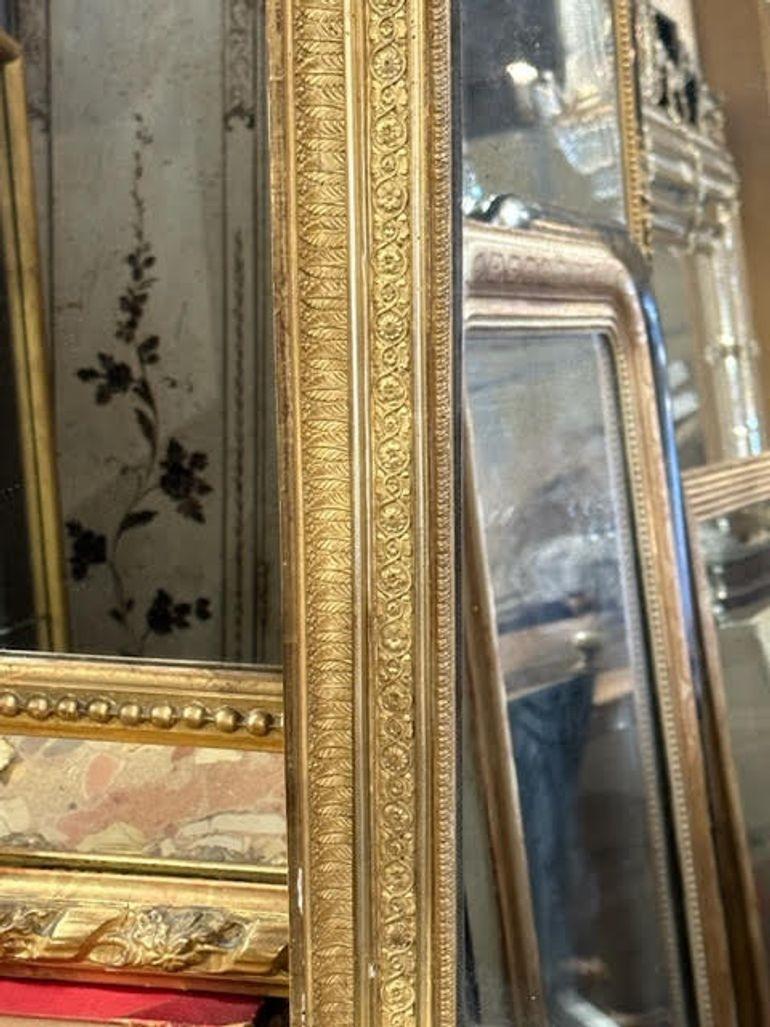 Antique French Directoire Giltwood Mirror with Divided Mercury Glass For Sale 3