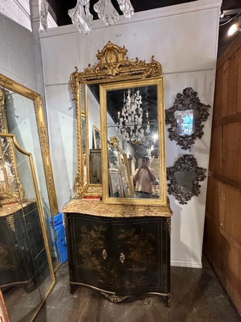 Antique French Directoire Giltwood Mirror with Divided Mercury Glass For Sale 4