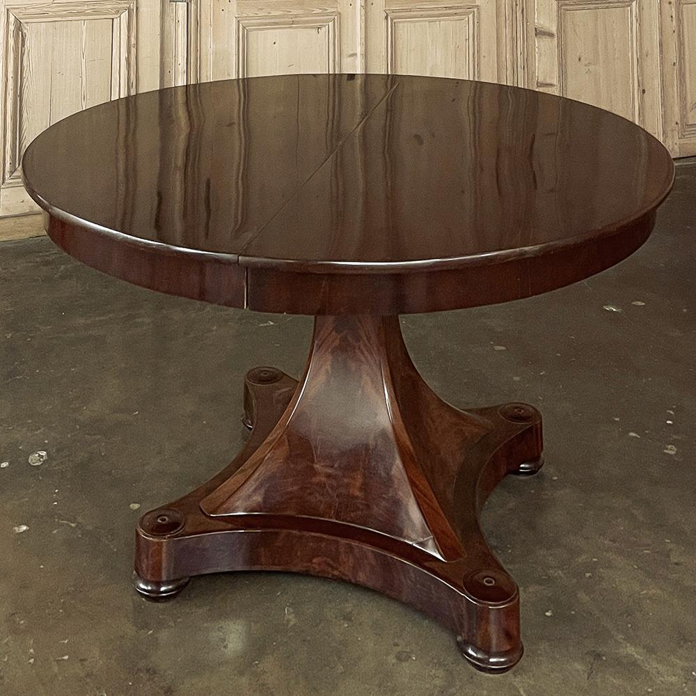 Antique French Directoire Mahogany Banquet Table with 3 Leaves For Sale 6