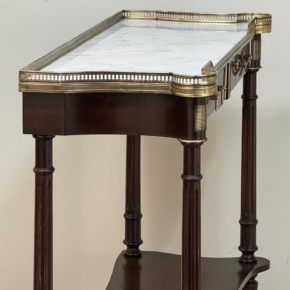 Antique French Directoire Console in mogano con piano in marmo di Carrara in vendita 3