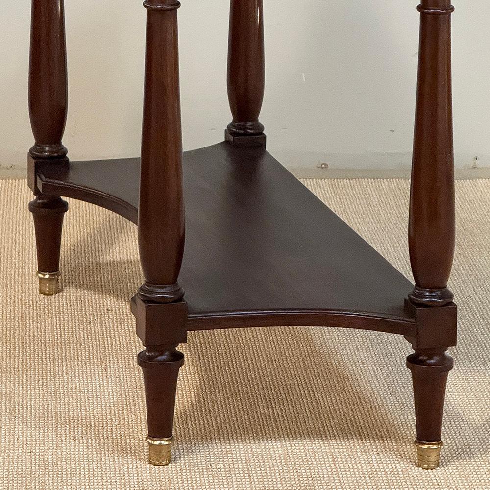 Antique French Directoire Mahogany Console with Carrara Marble Top For Sale 7