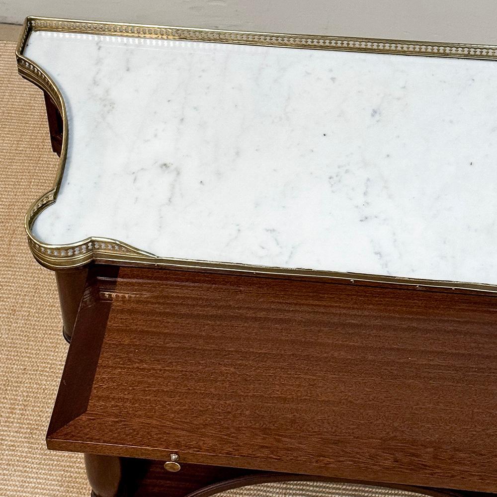 Antique French Directoire Mahogany Console with Carrara Marble Top For Sale 10