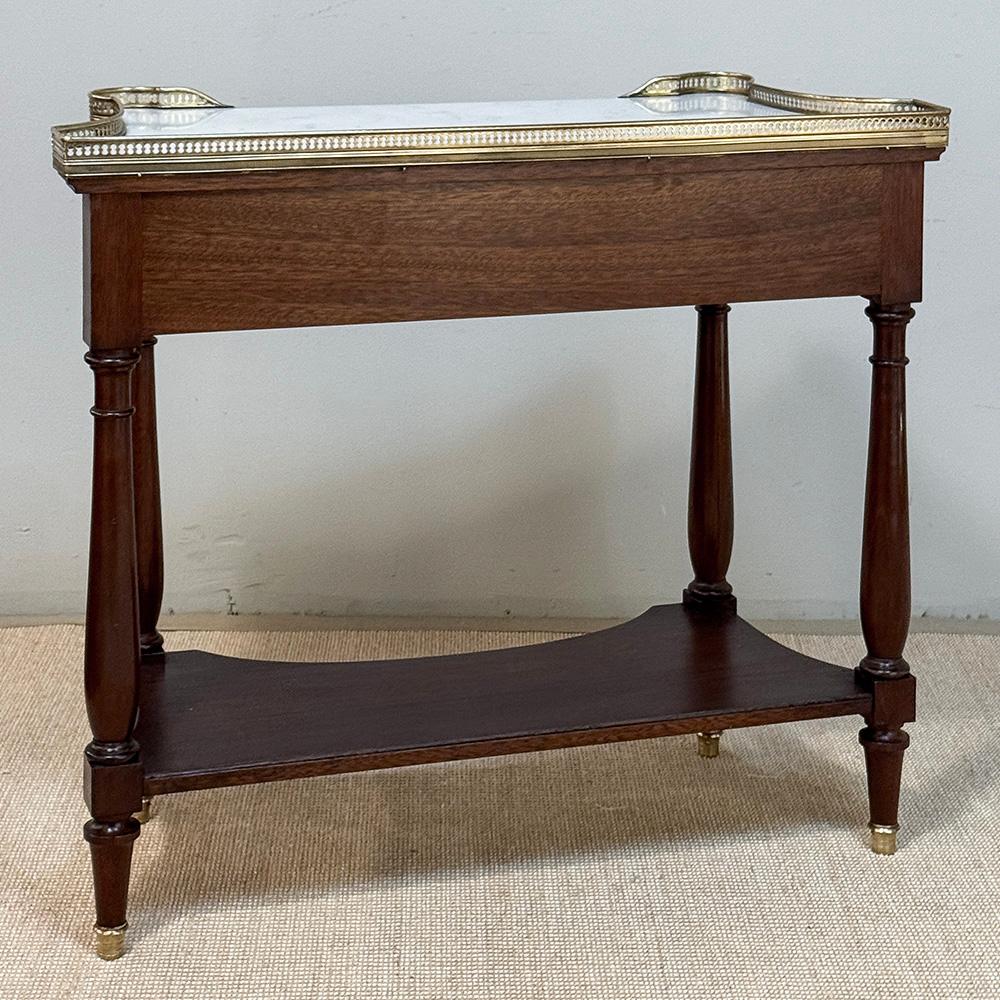 Antique French Directoire Mahogany Console with Carrara Marble Top For Sale 12