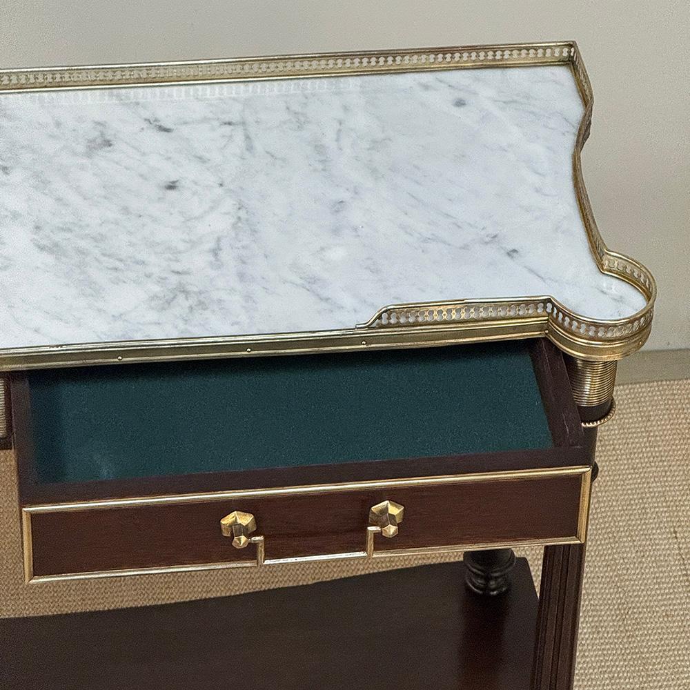 Antique French Directoire Console in mogano con piano in marmo di Carrara in vendita 10