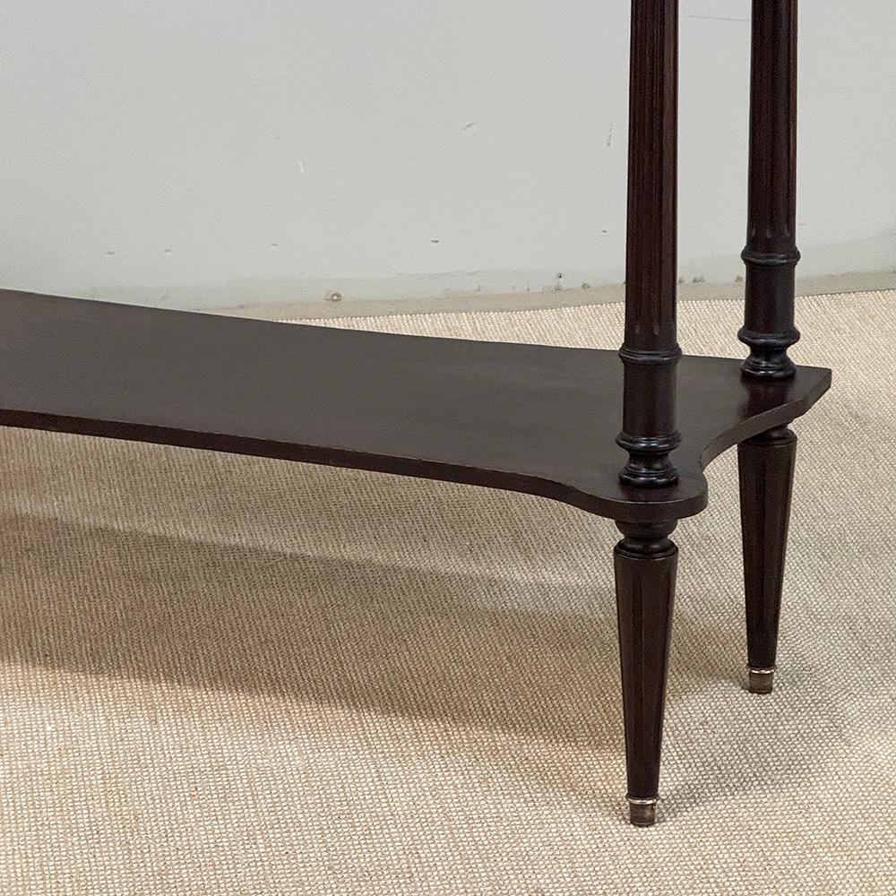 Antique French Directoire Console in mogano con piano in marmo di Carrara in vendita 1