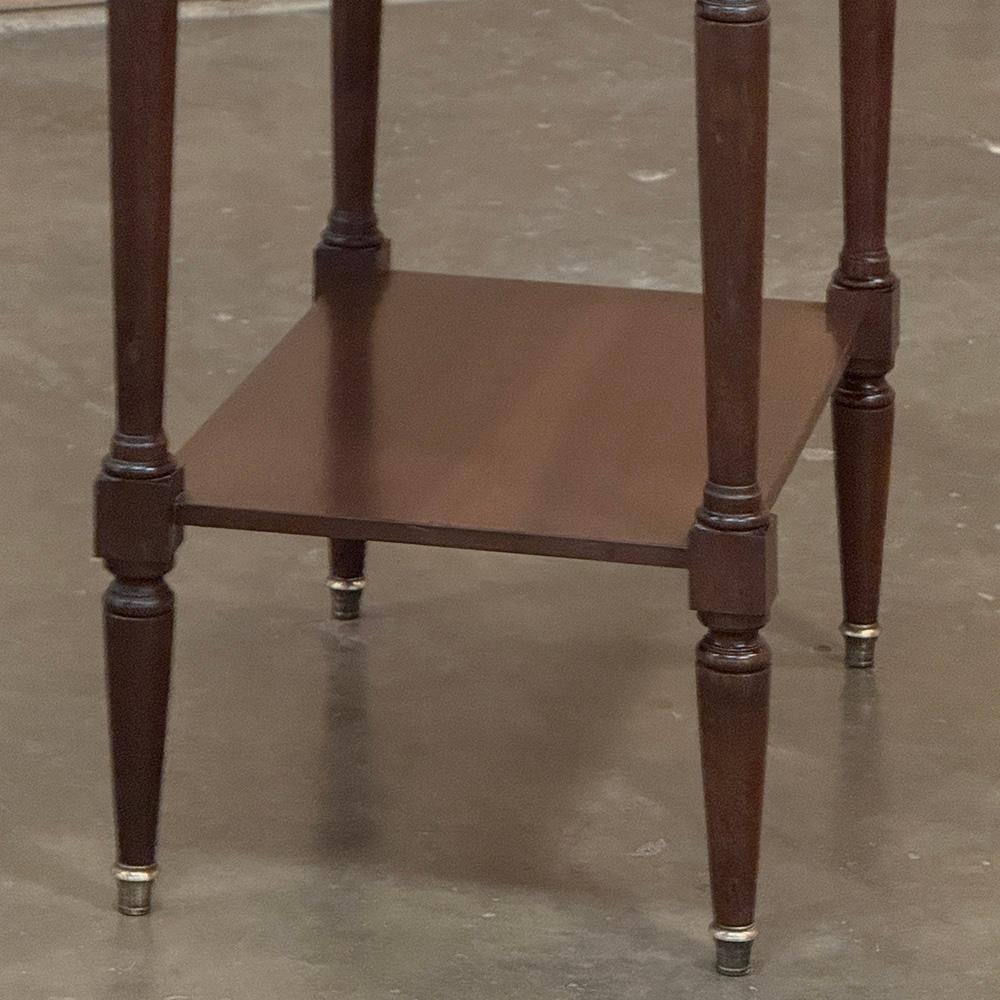 Antique French Directoire Mahogany End Table with Carrara Marble For Sale 3