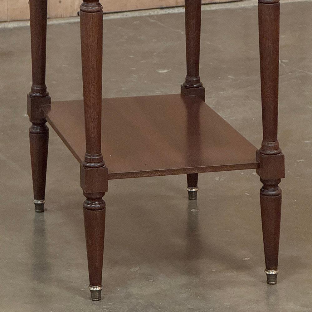 Antique French Directoire Mahogany End Table with Carrara Marble For Sale 5