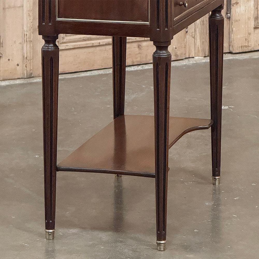 Antique French Directoire Mahogany End Table with Carrara Marble For Sale 7