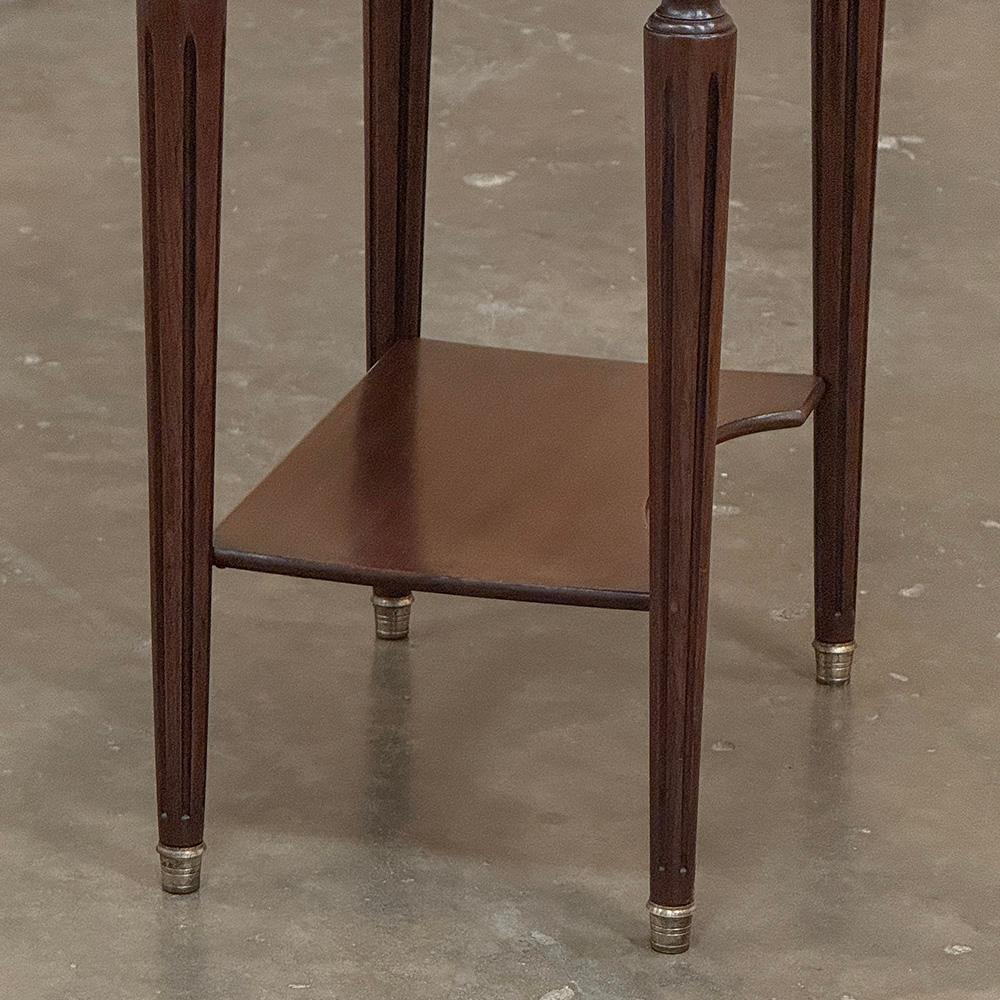 Antique French Directoire Mahogany End Table with Carrara Marble For Sale 8