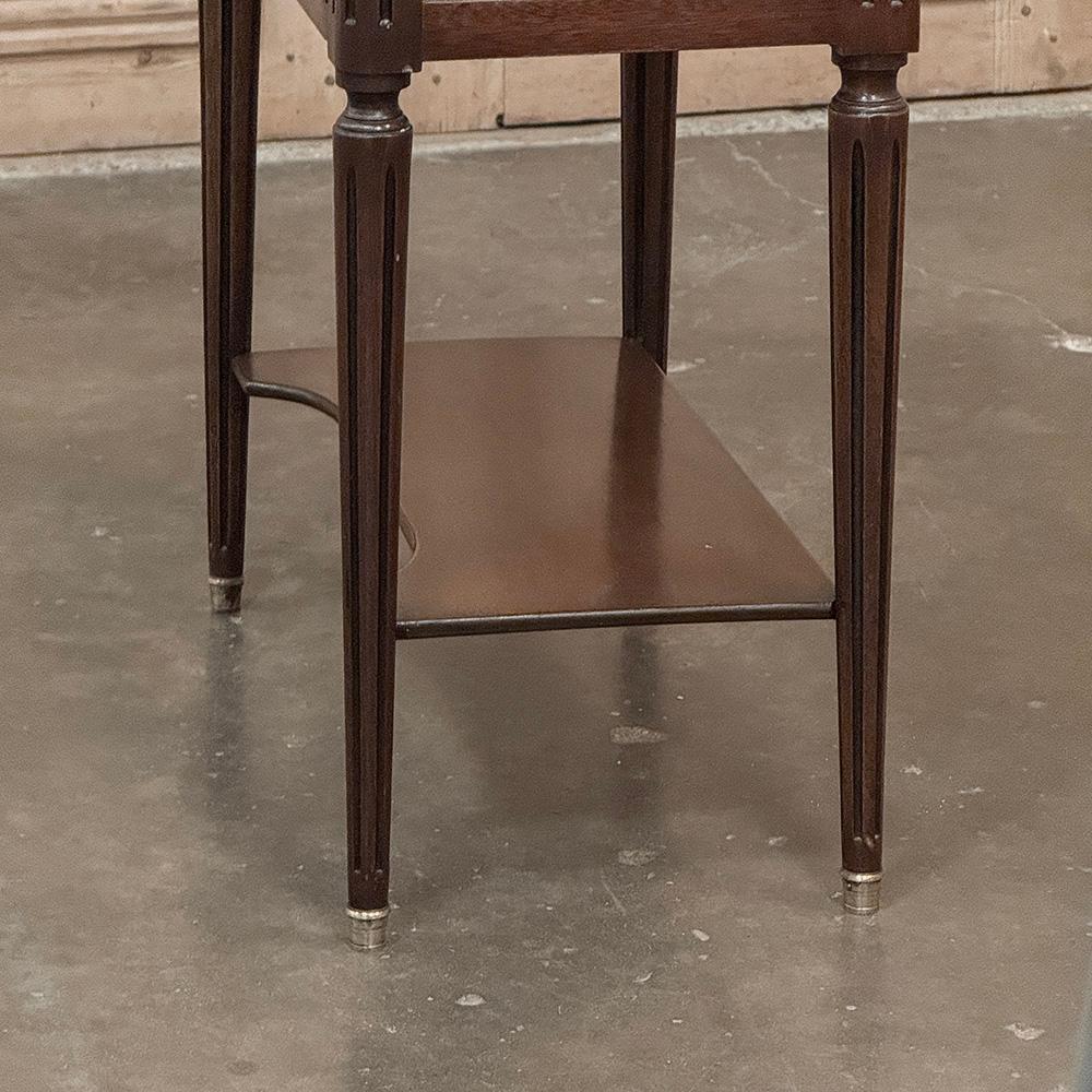 Antique French Directoire Mahogany End Table with Carrara Marble For Sale 9