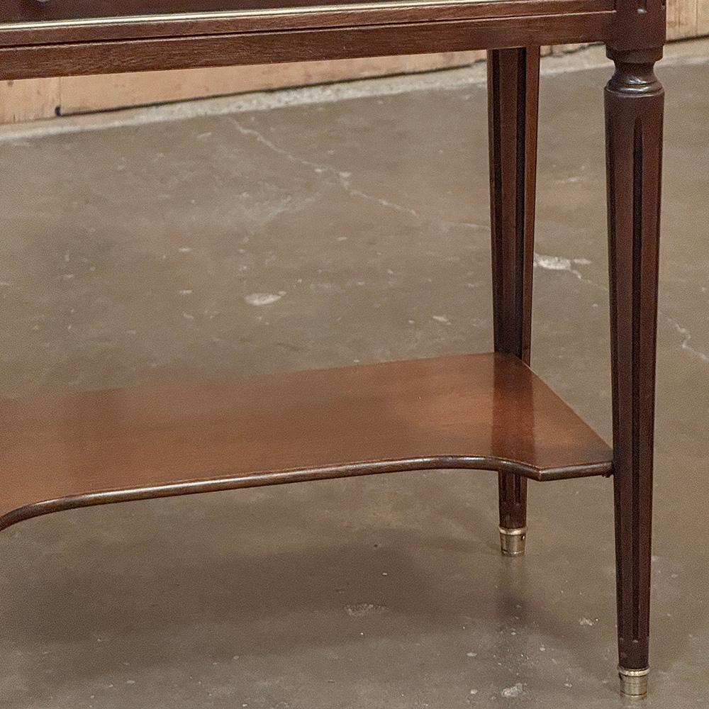 Antique French Directoire Mahogany End Table with Carrara Marble For Sale 3