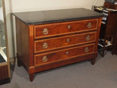 Antique French Directoire Mahogany Marble-Top Commode