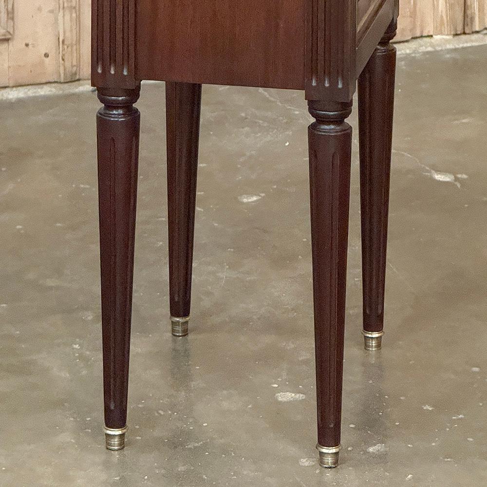 Antique French Directoire Neoclassical End Table with Carrara Marble For Sale 4