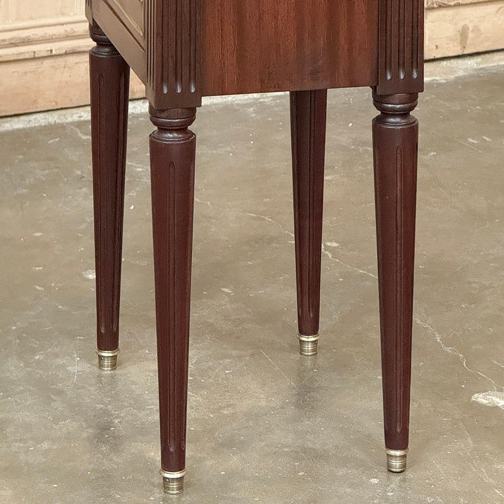 Antique French Directoire Neoclassical End Table with Carrara Marble For Sale 6