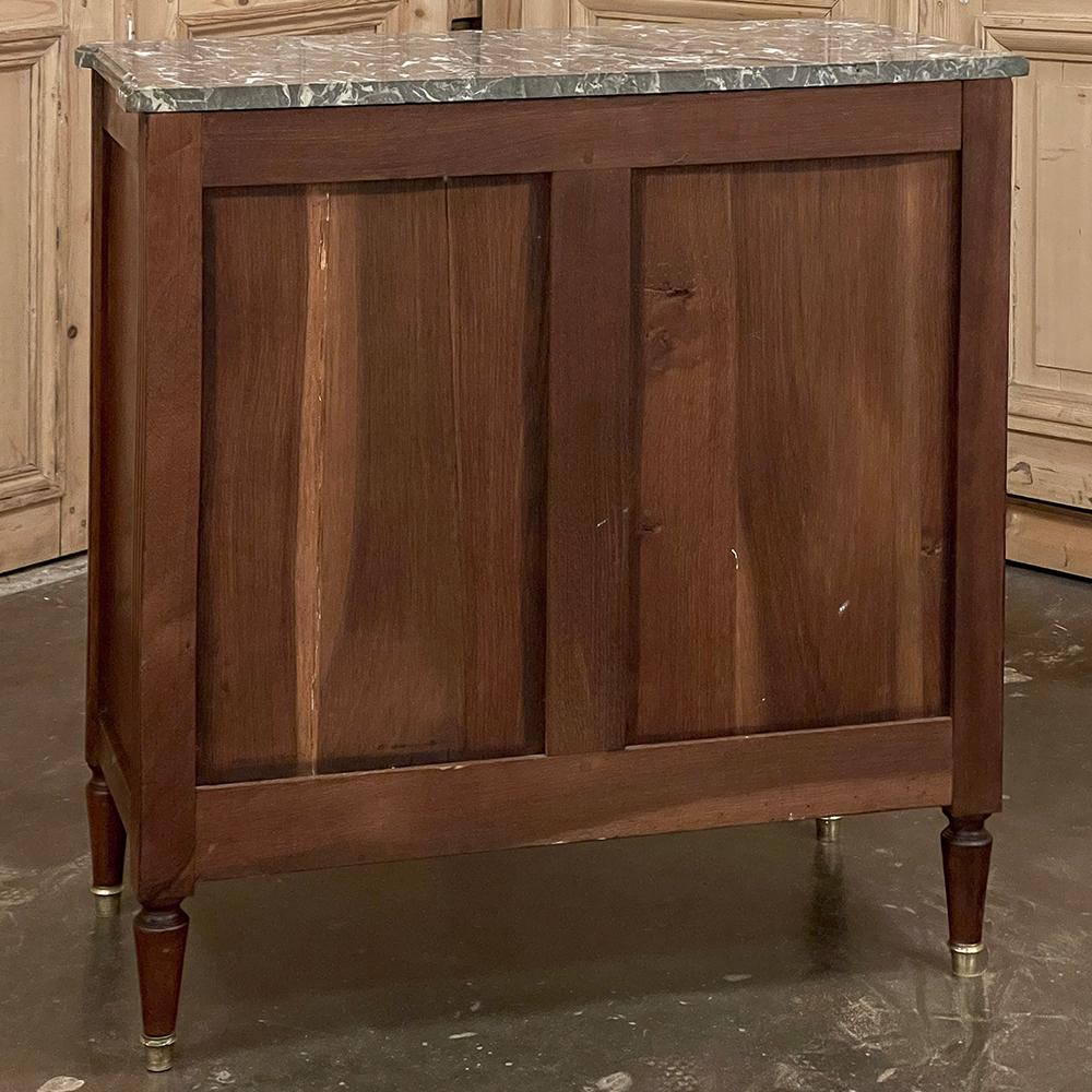 Antique French Directoire Neoclassical Mahogany Commode with Marble Top For Sale 13