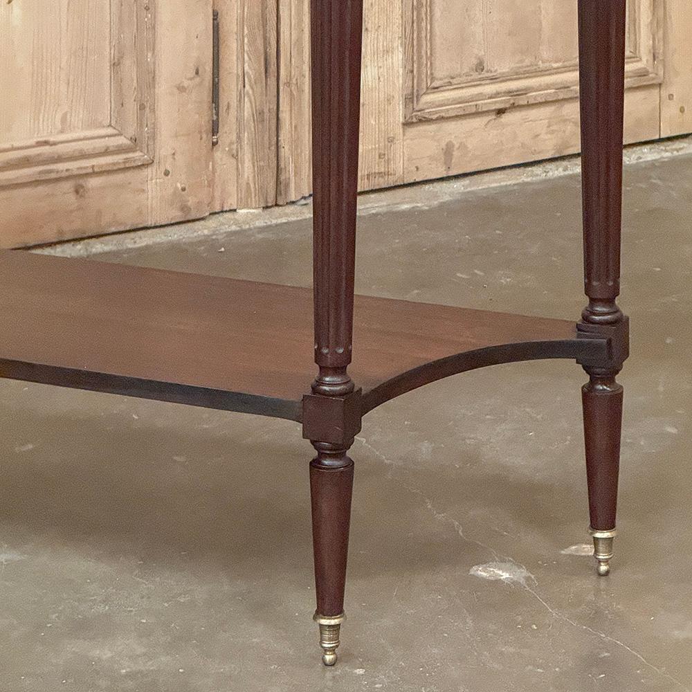 Antique French Directoire Consola Neoclásica de Caoba con Mármol de Carrara en venta 2