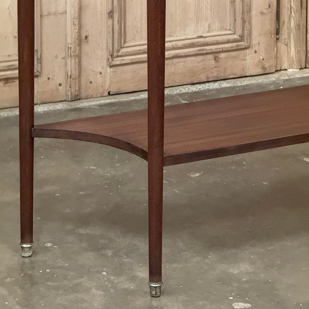 Antique French Directoire Neoclassical Mahogany Console with Carrara Marble For Sale 1