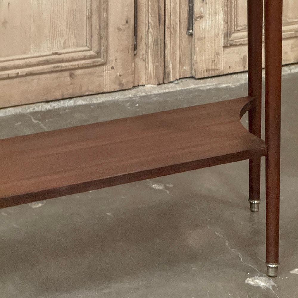 Antique French Directoire Neoclassical Mahogany Console with Carrara Marble For Sale 3
