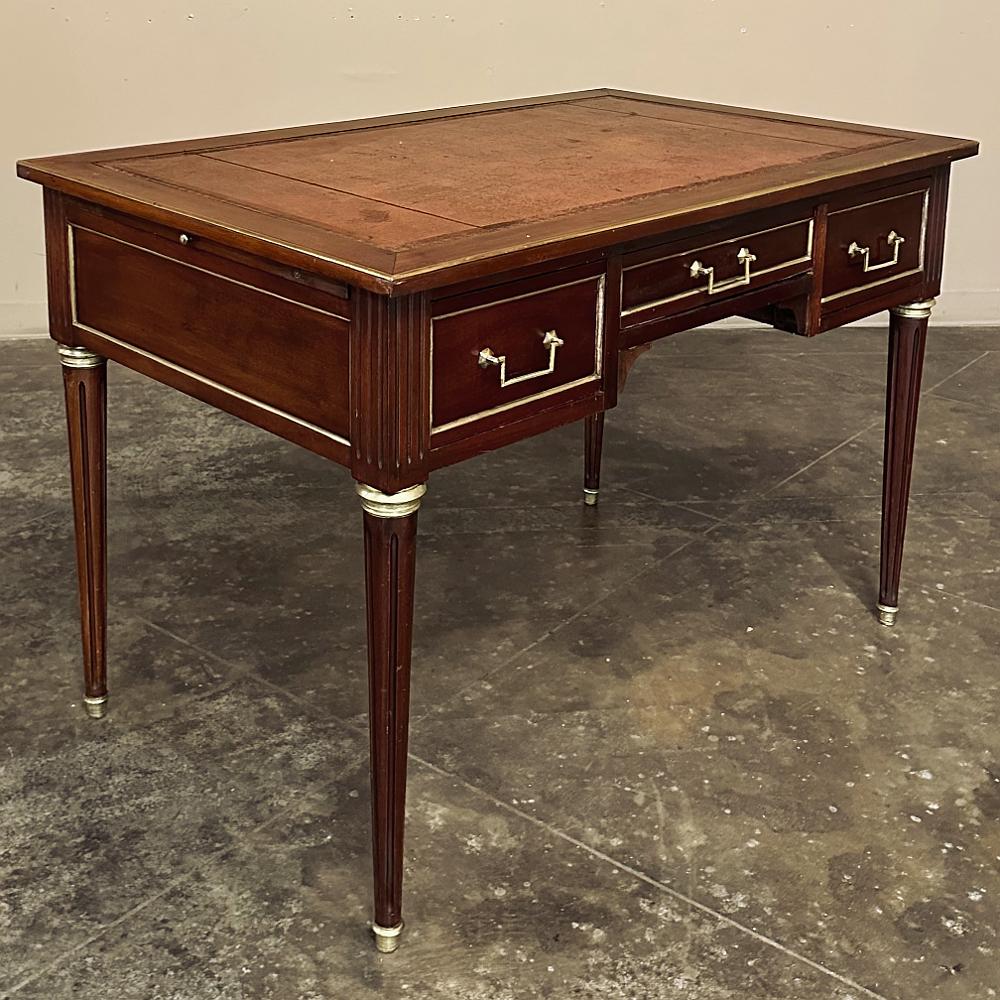 Antique French Directoire Neoclassical Mahogany Leather Top Desk For Sale 4